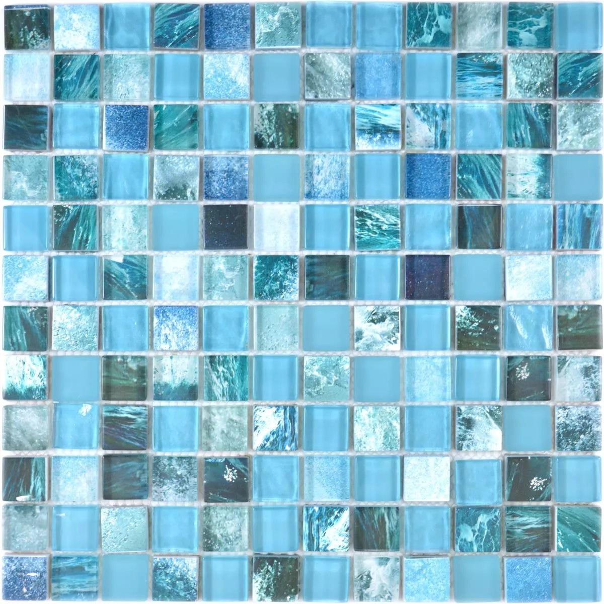Stakleni Mozaik Pločice Cornelia Retro Izgled Zelena Plava