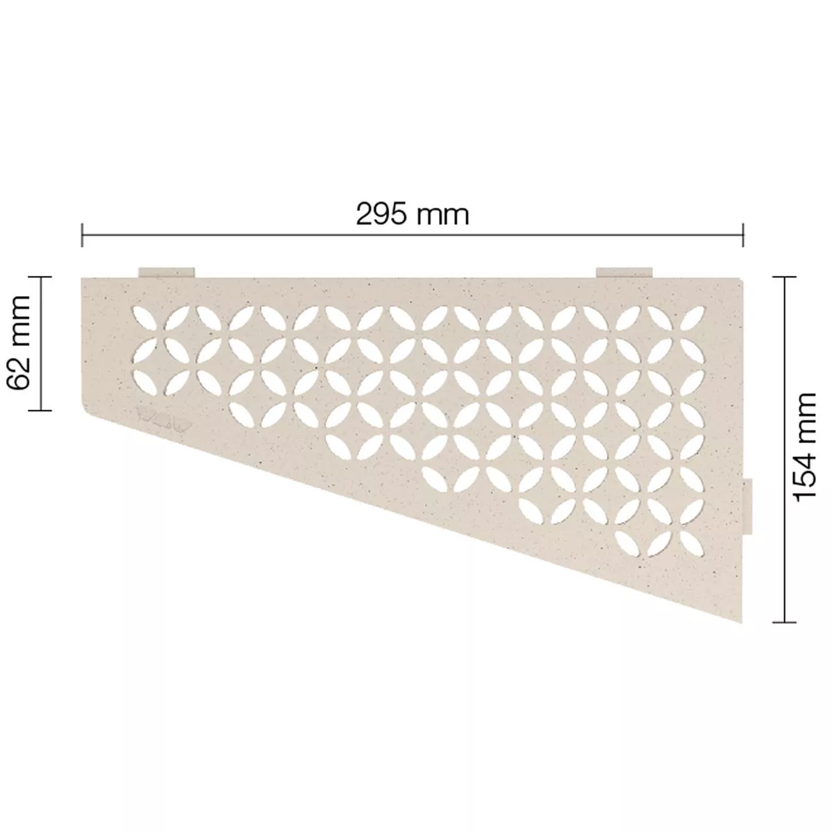 Zidna polica za tuš kabinu Schlüter četvrtasta 15,4x29,5 cm cvijet slonovače