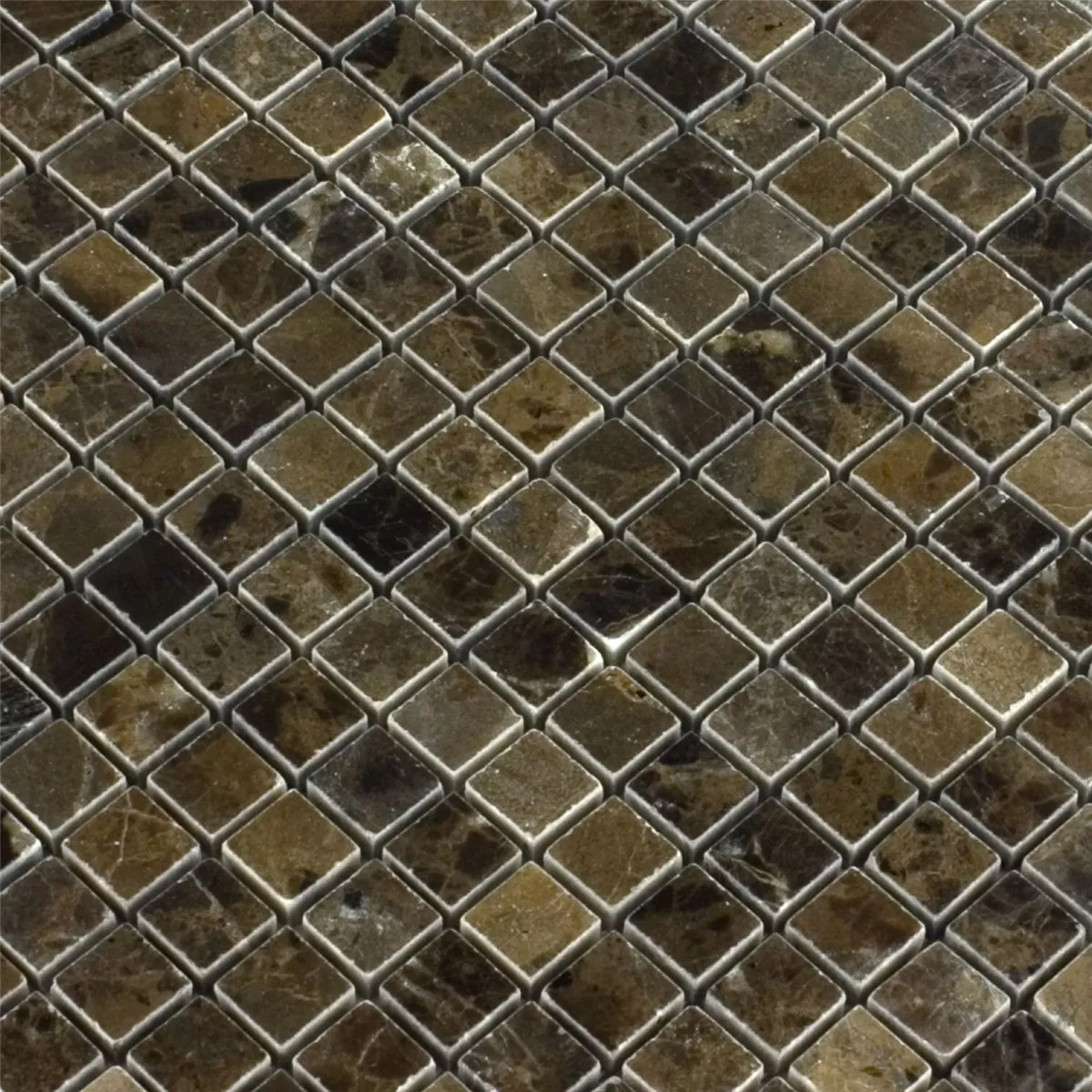 Mozaik Pločice Mramor Smeđa Poliran 15x15x7,5mm