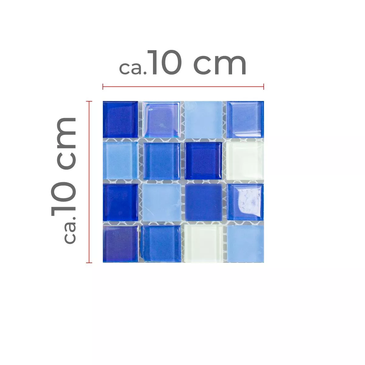 Uzorak Stakleni Mozaik Pločice Karlsruhe Plava Bijela