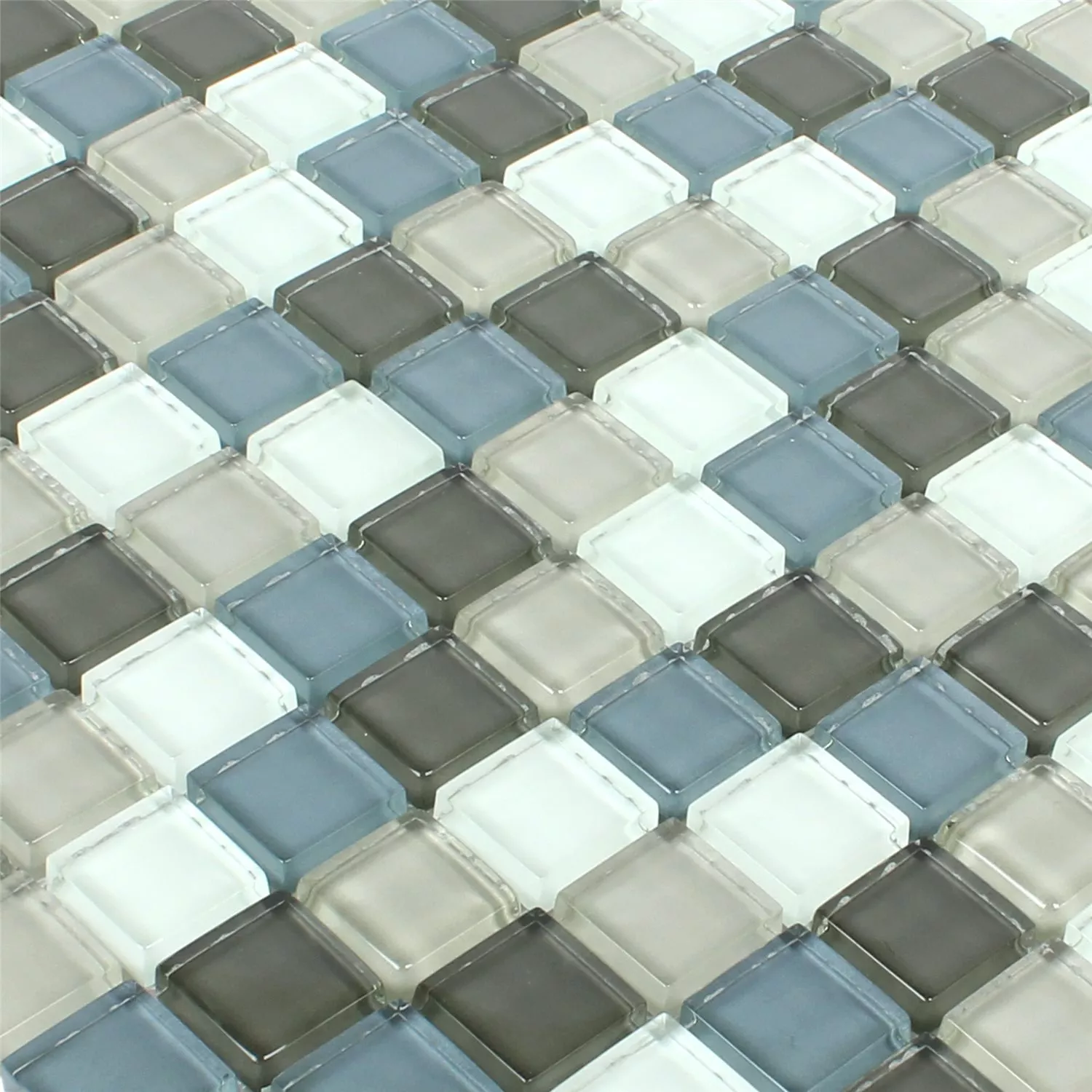Uzorak Mozaik Pločice Staklo Palmas Siva Plava Bijela