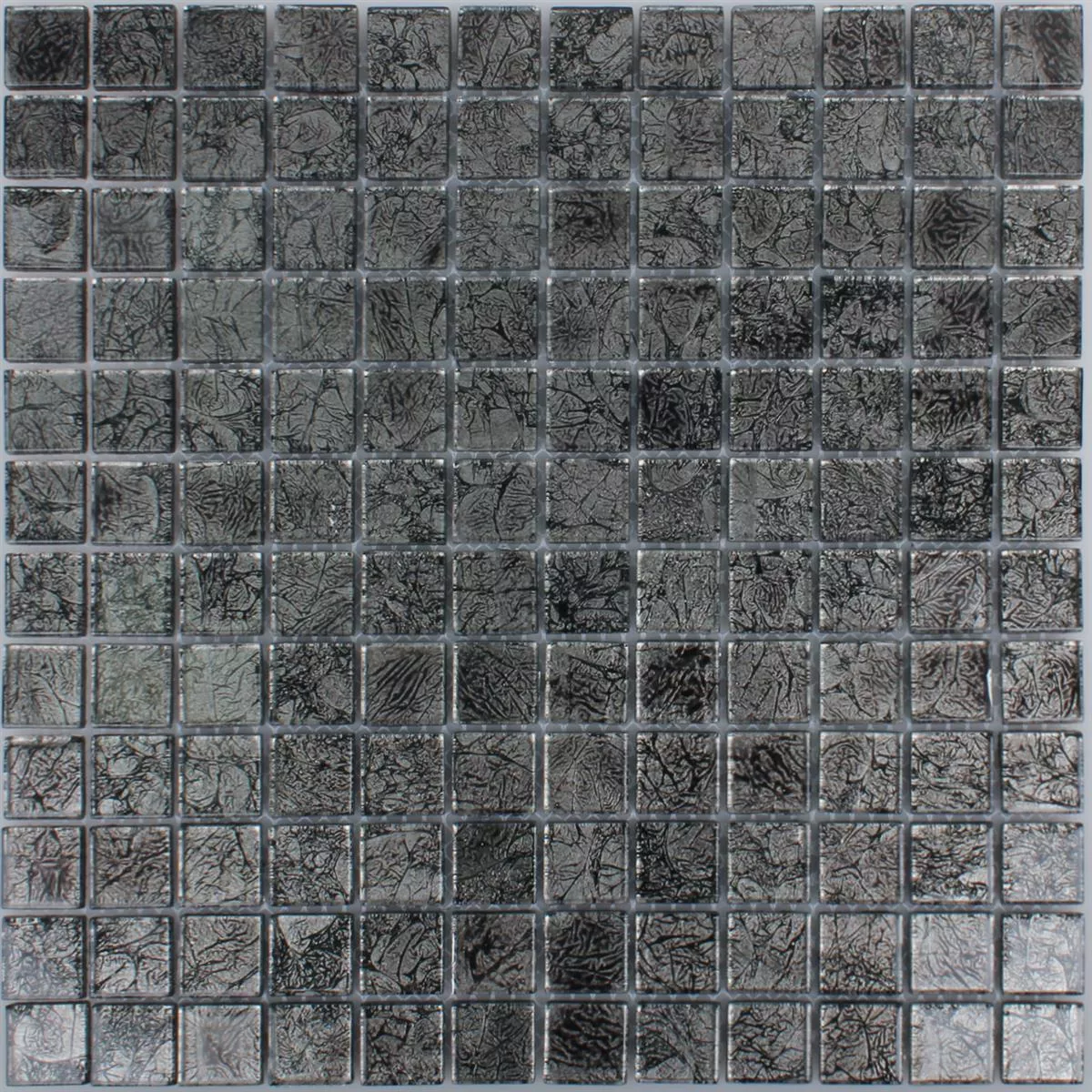 Mozaik Pločice Staklo Kandila Crna 23x23x4mm