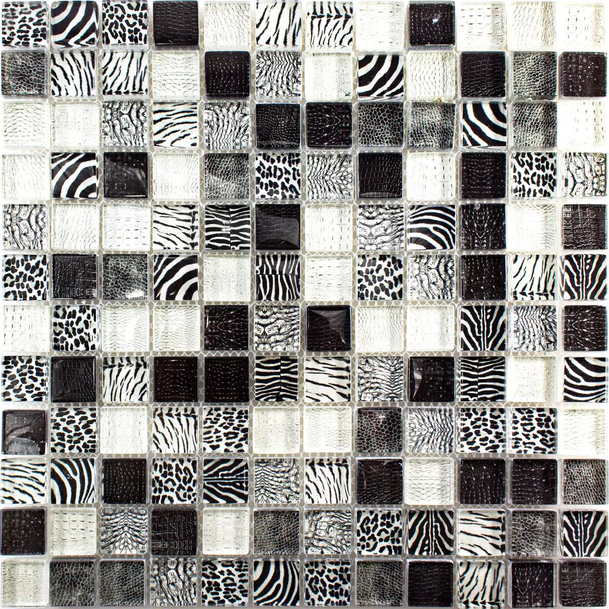 Stakleni Mozaik Pločice Safari Crna 23