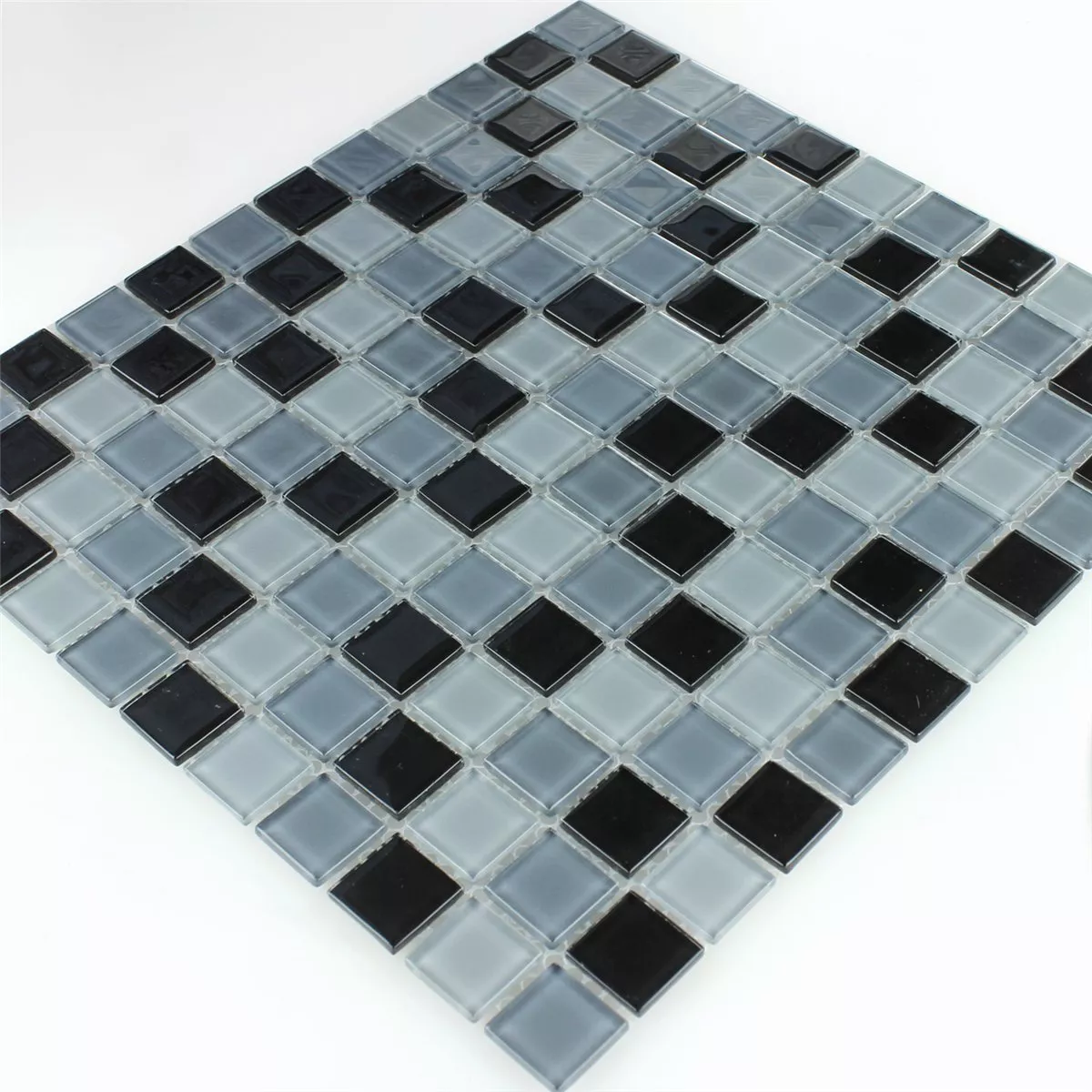 Stakleni Mozaik Pločice Crna Mix 25x25x4mm