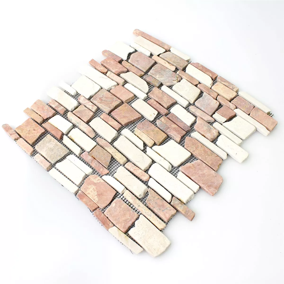Uzorak Mozaik Pločice Mramor Prirodni Kamen Brick Biancone Rosso