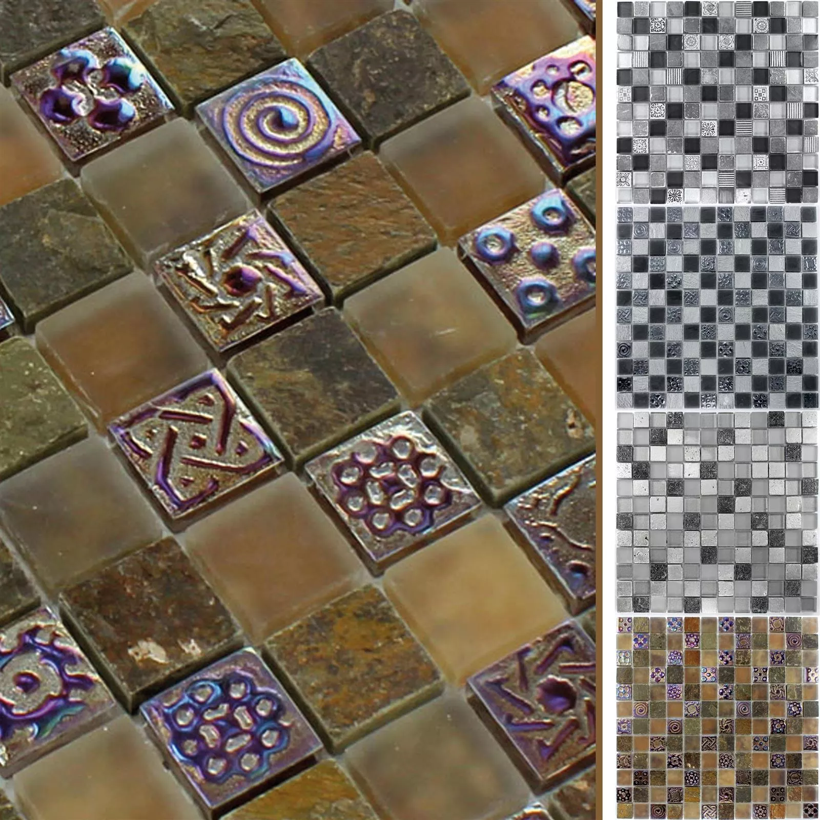Uzorak Mozaik Pločice Los Angeles Staklo Prirodni Kamen