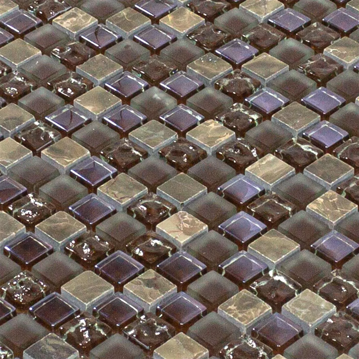 Mozaik Pločice Staklo Mramor Estrella Smeđa