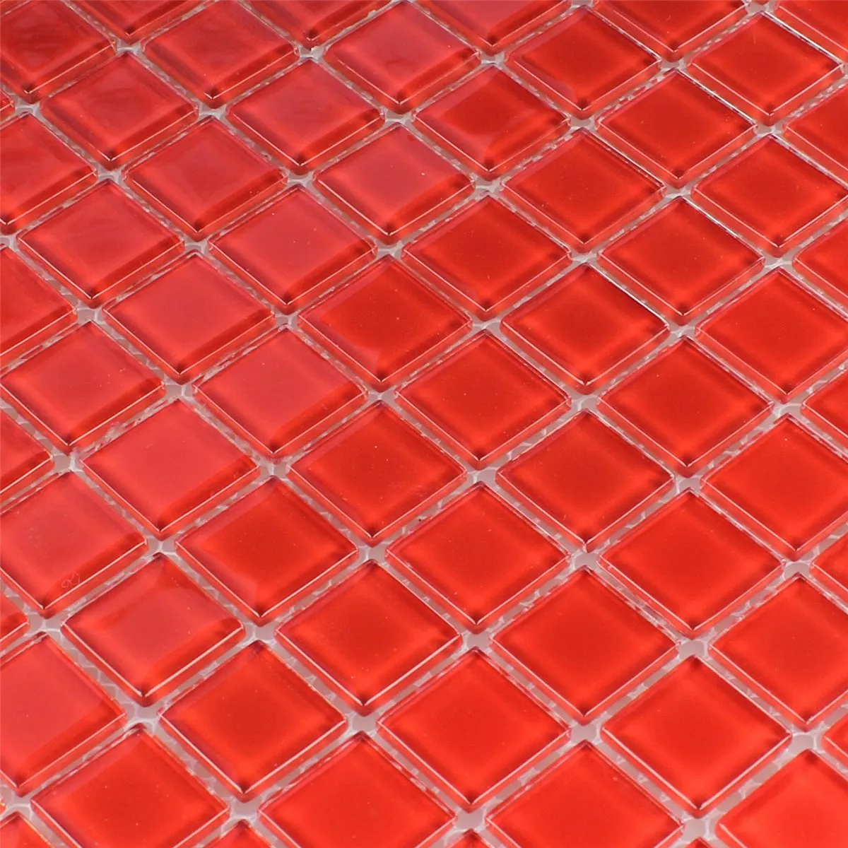 Mozaik Pločice Staklo Crvena Uni 25x25x4mm