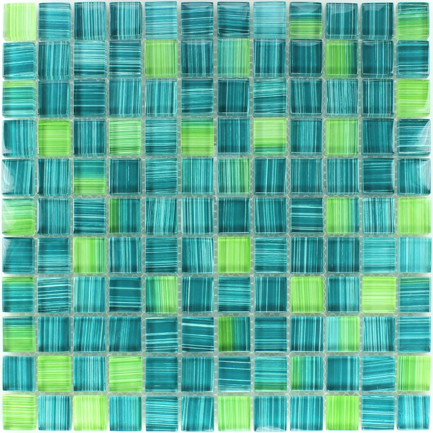 Mozaik Pločice Prugast Staklo Kristal Iscrtkano Zelena