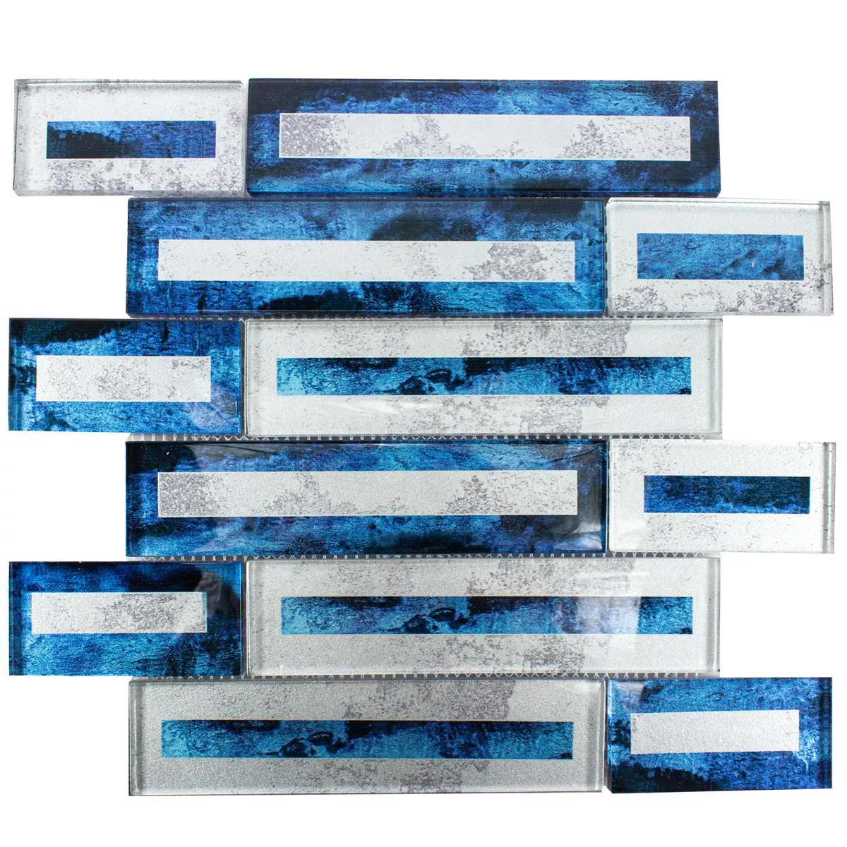 Stakleni Mozaik Pločice Romans 2D Efekt Plava