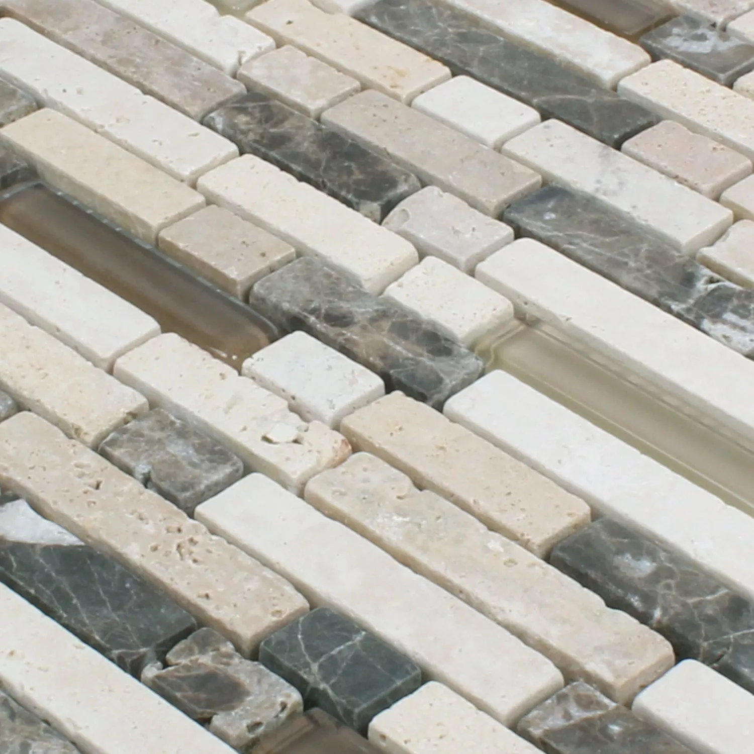 Mozaik Pločice Milos Staklo Prirodni Kamen Mix Smeđa Bež Kompozicija