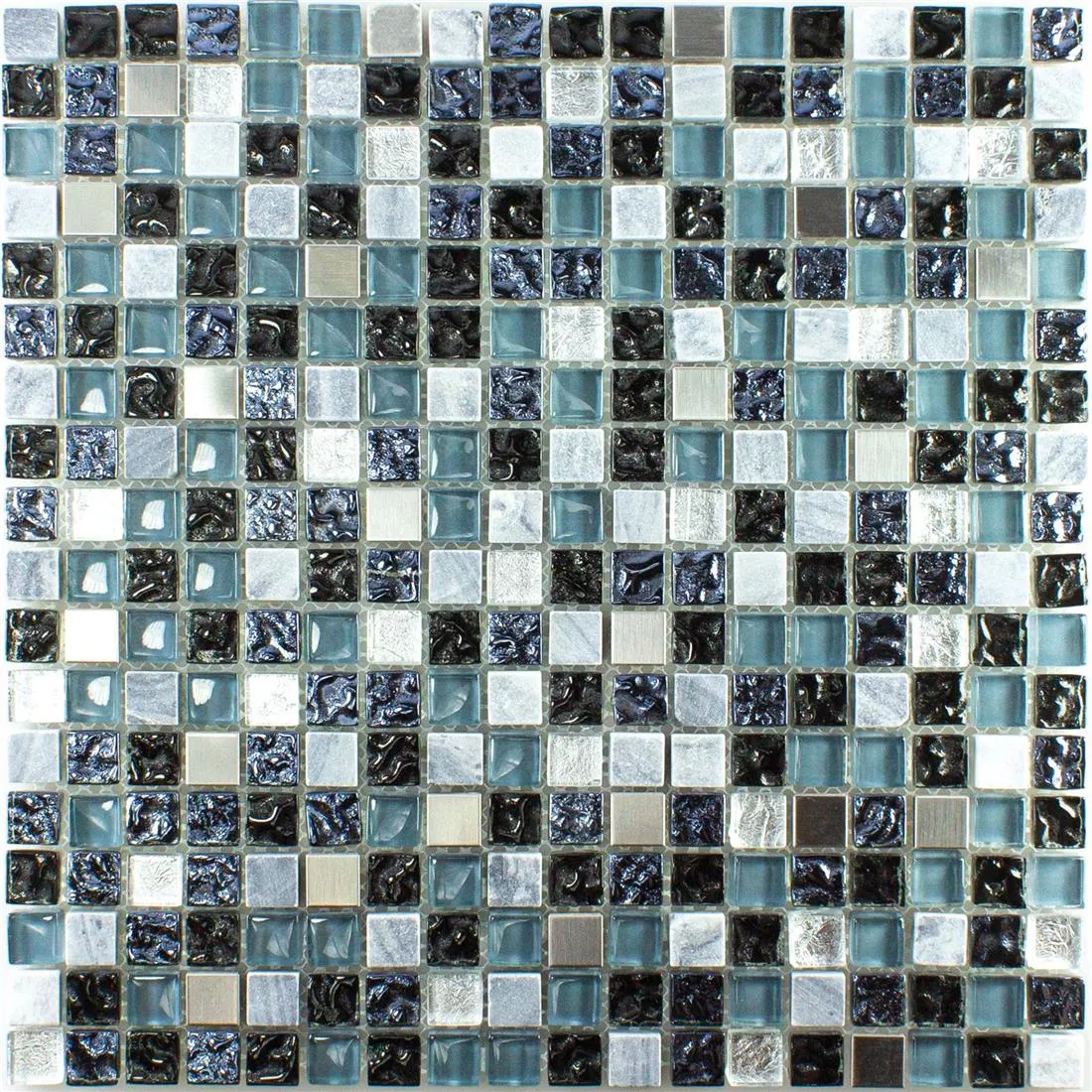 Staklo Prirodni Kamen Čelik Mozaik Dysart Siva Plava Srebrna