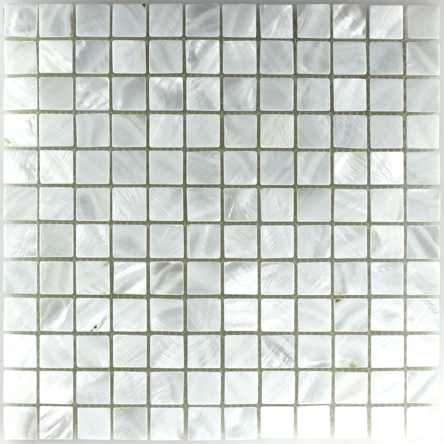 Mozaik Pločice Staklo Efekt Sedefa Bjelokost Bijela 23x23x8mm