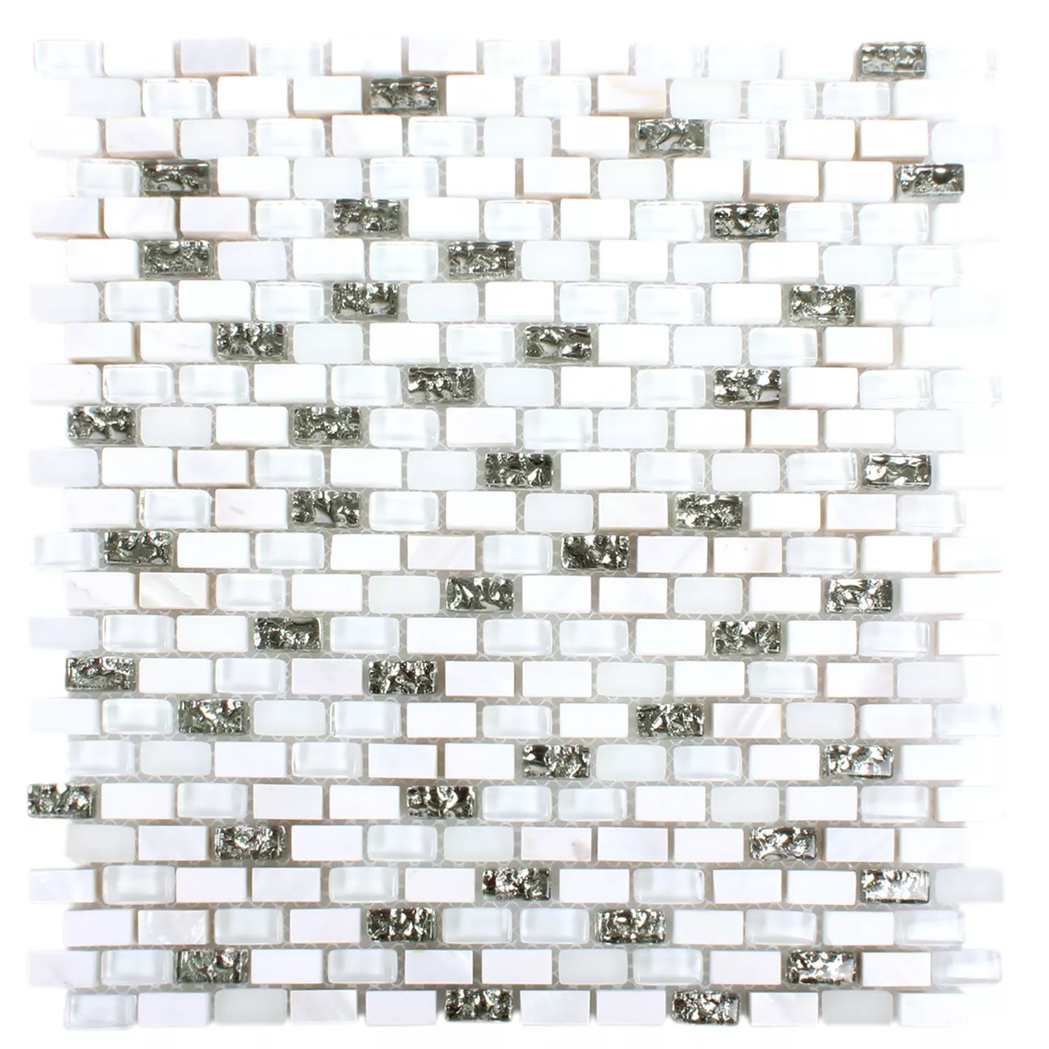 Mozaik Pločice Školjka Staklo Prirodni Kamen Jasmina Bijela