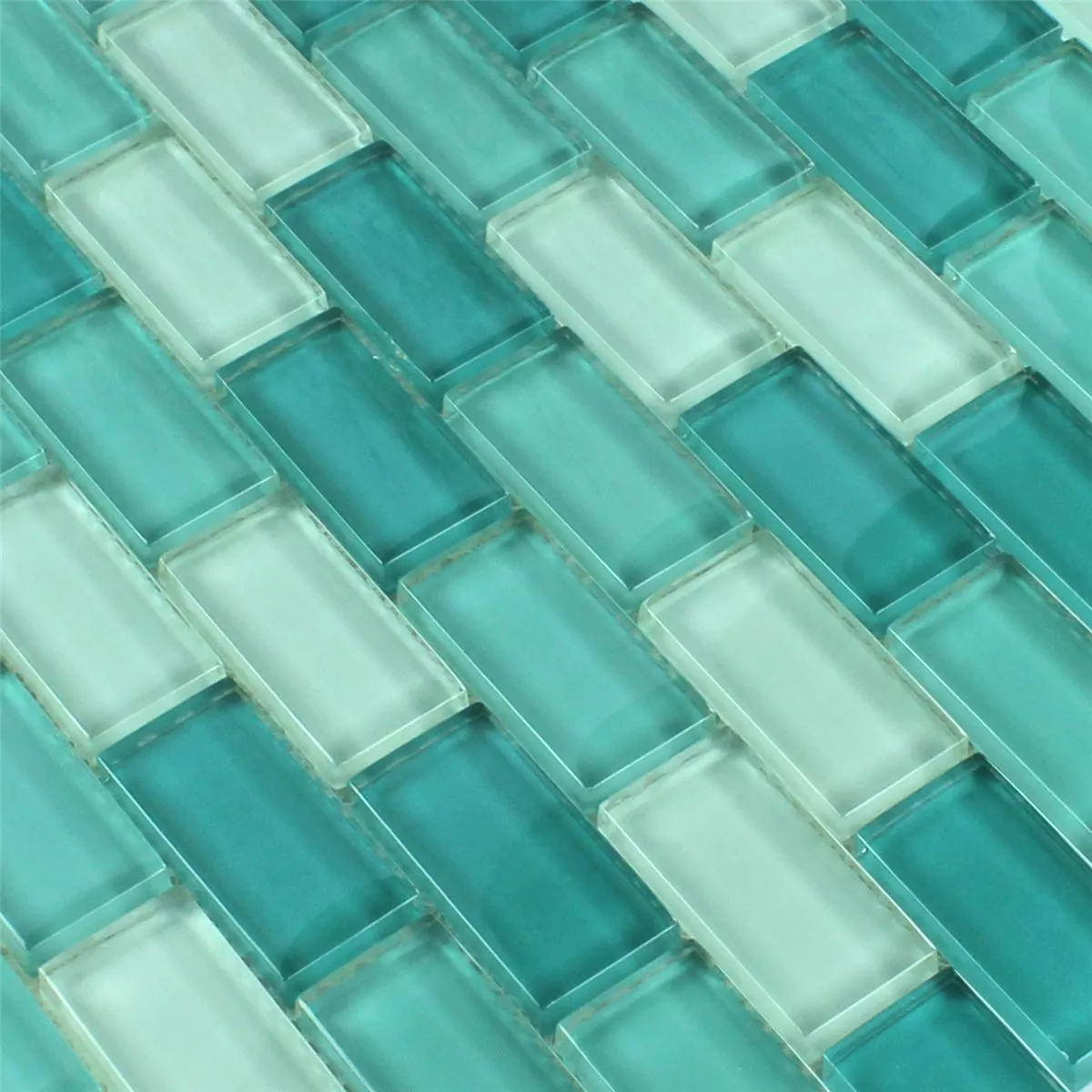 Uzorak Mozaik Pločice Staklo Kristal Brick Zelena Mix