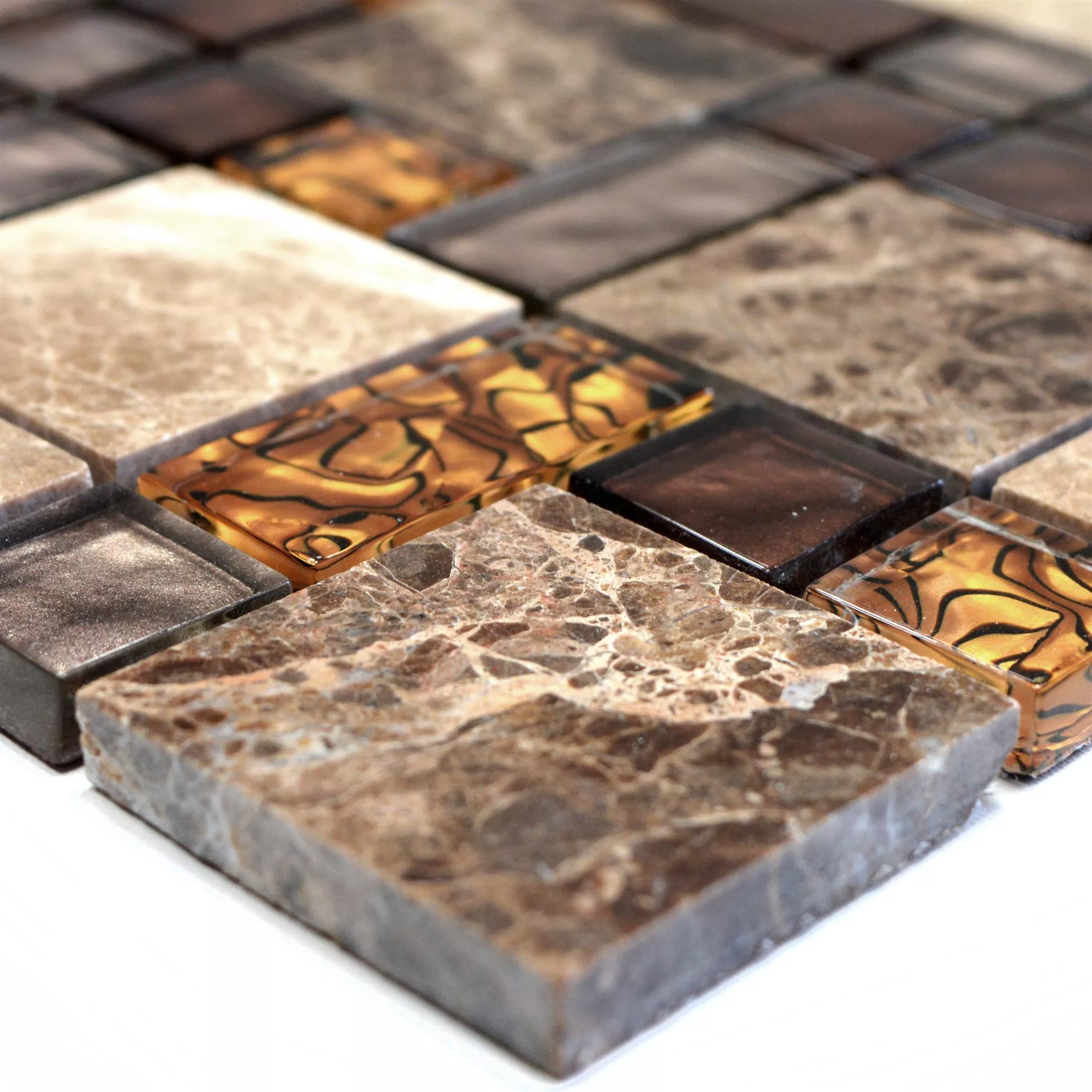 Stakleni Mozaik Pločice Od Prirodnog Kamena Lambada Smeđa Bež 3 Mix