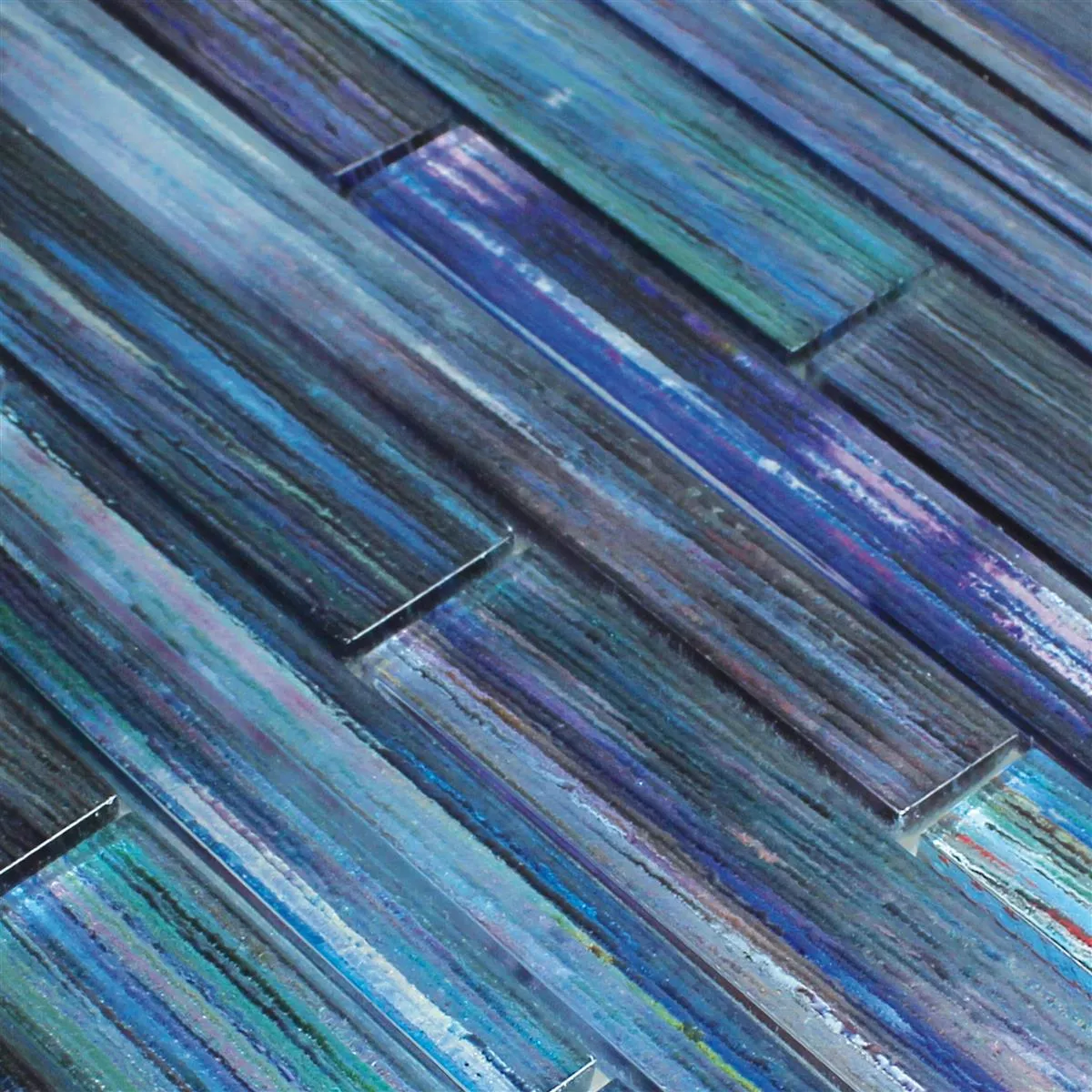 Uzorak Stakleni Mozaik Pločice Lemont Strukturiran Plava Siva