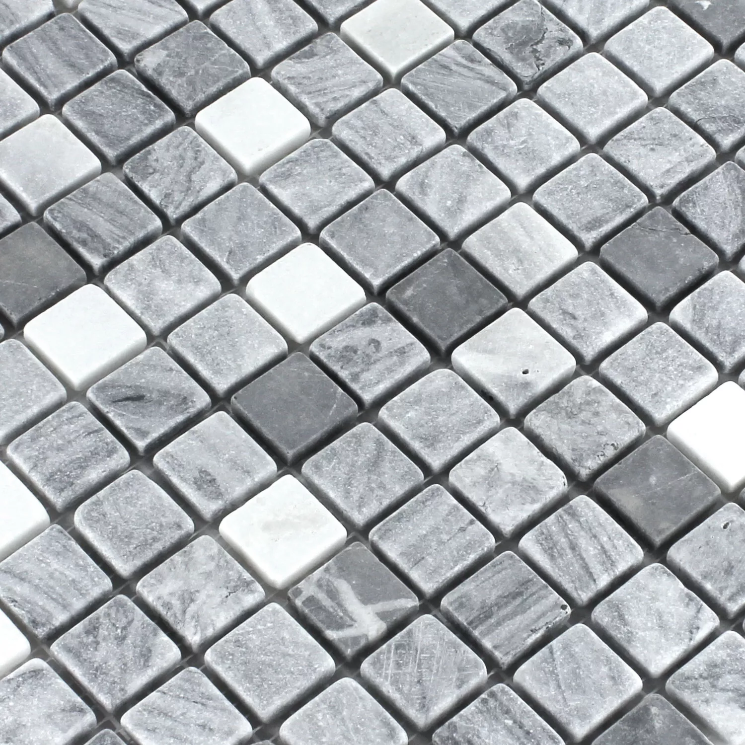 Mozaik Pločice Mramor Crna Siva 23x23x7mm