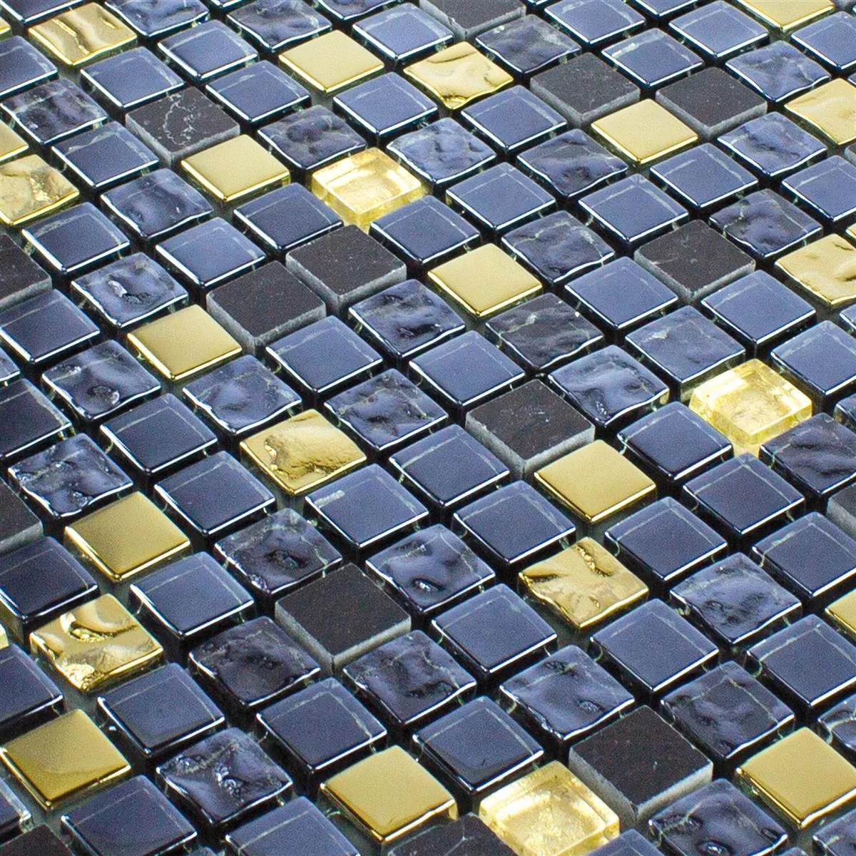 Staklo Prirodni Kamen Mozaik Pločice Cooktown Crna Zlatna