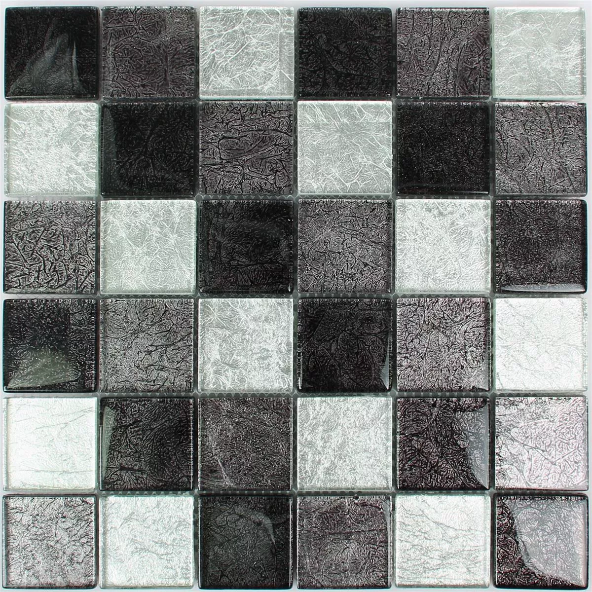 Stakleni Mozaik Pločice Curlew Crna Srebrna 48