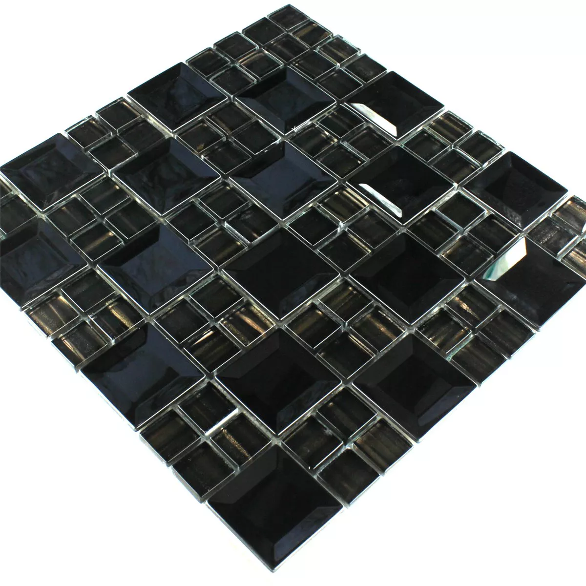 Uzorak Mozaik Pločice Čelik Metal Crna