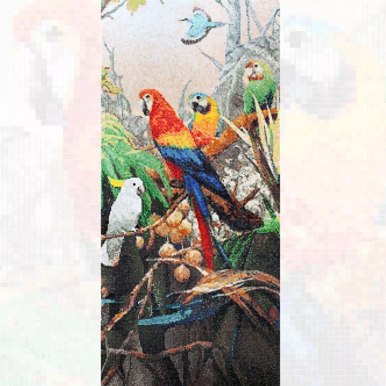 Mozaik Staklo Slika Parrots 90x240cm