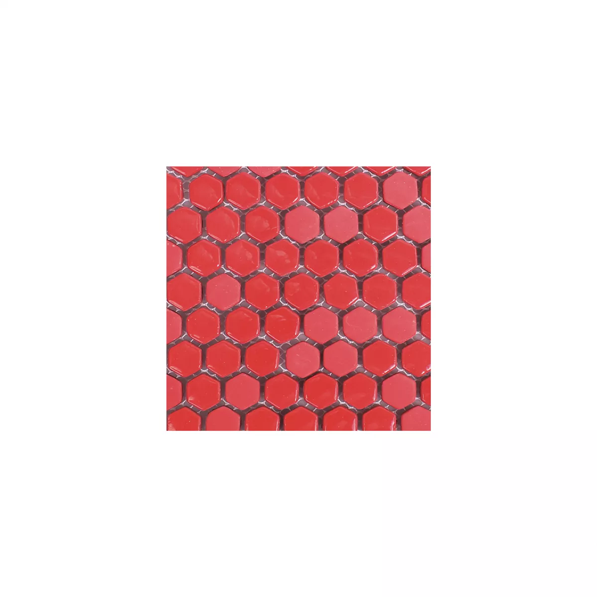 Uzorak Stakleni Mozaik Pločice Brockway Šesterokut Eco Crvena