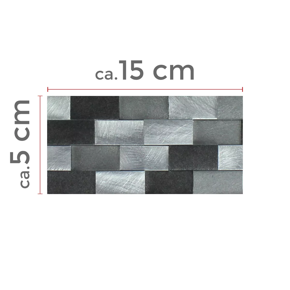 Uzorak Mozaik Pločice Aluminij Metal Langley 3D Crna Siva