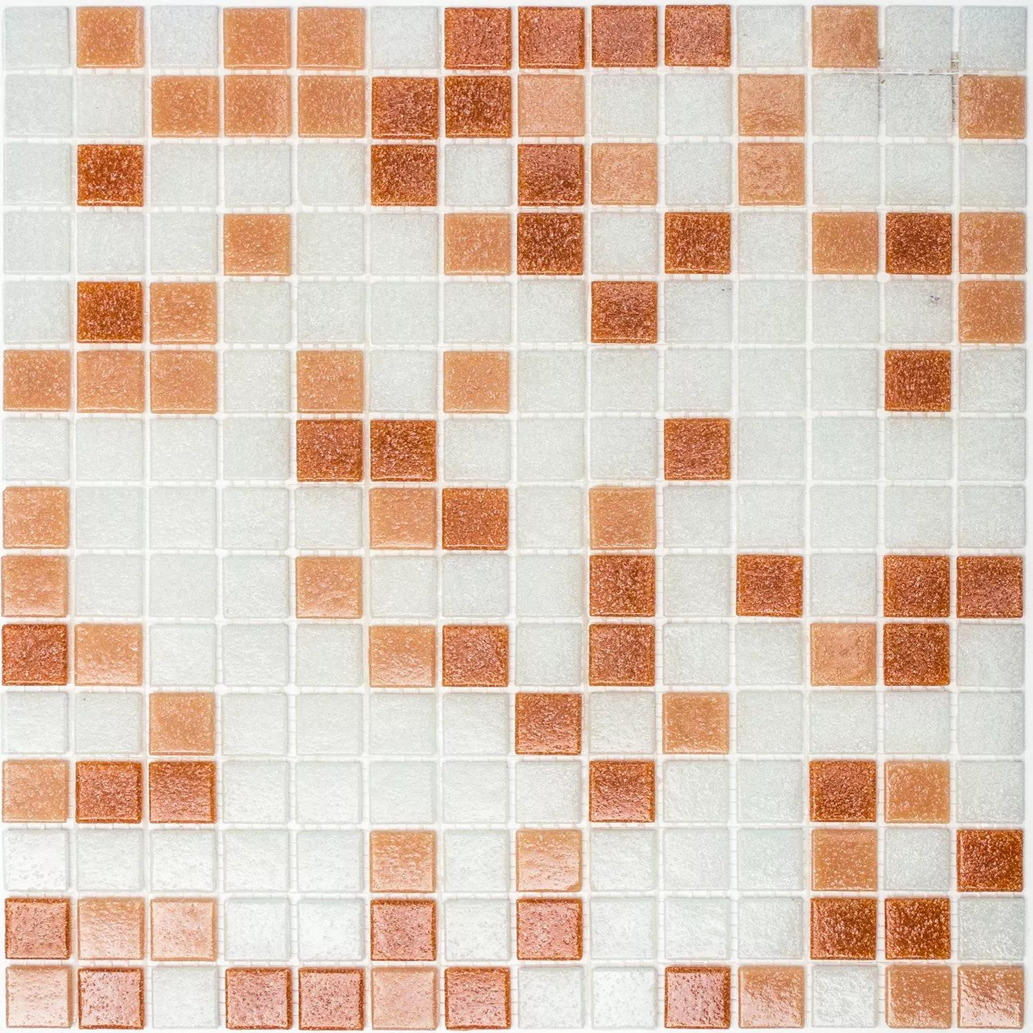 Uzorak Stakleni Mozaik Pločice Bijela Smeđa