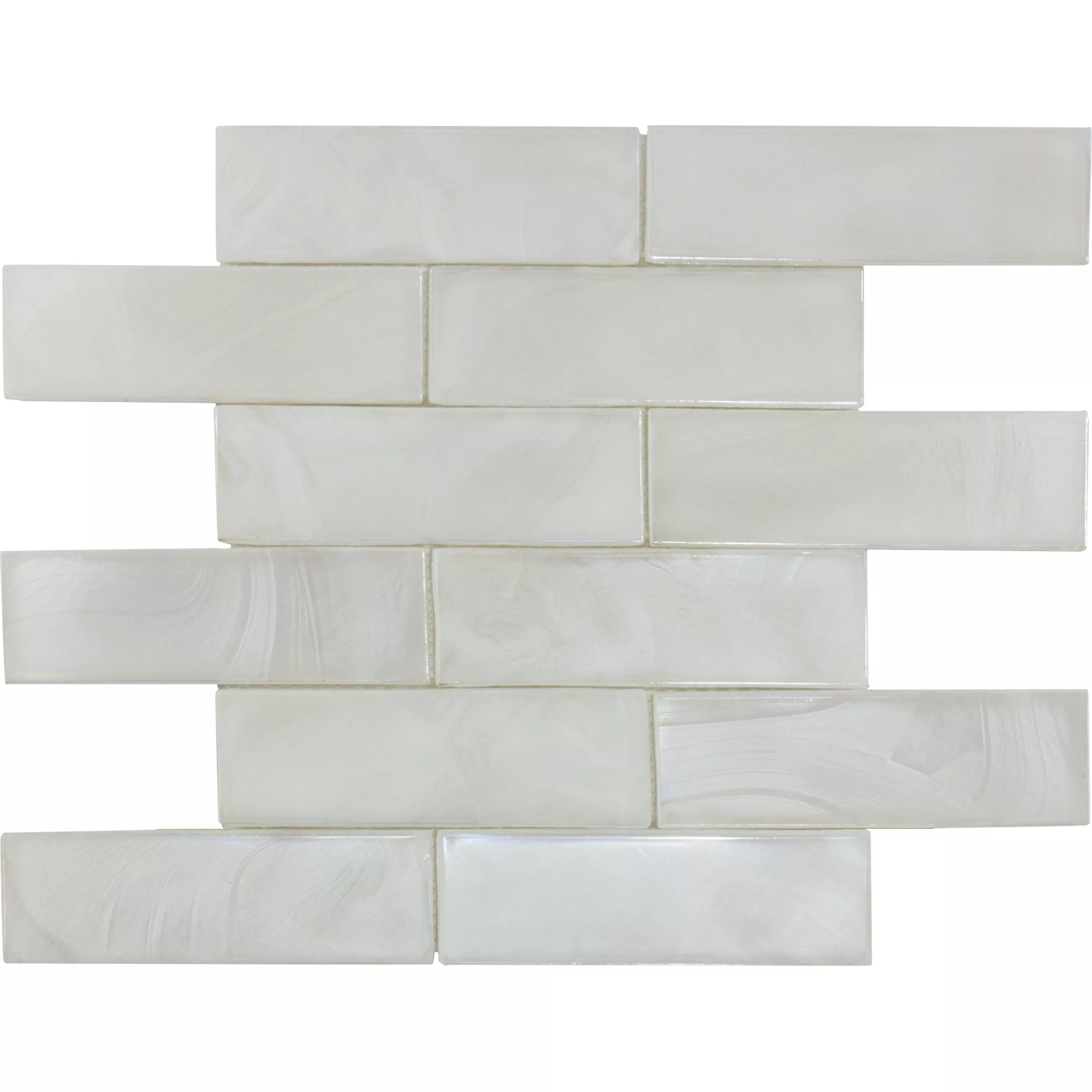 Stakleni Mozaik Pločice Andalucia Brick Bijela