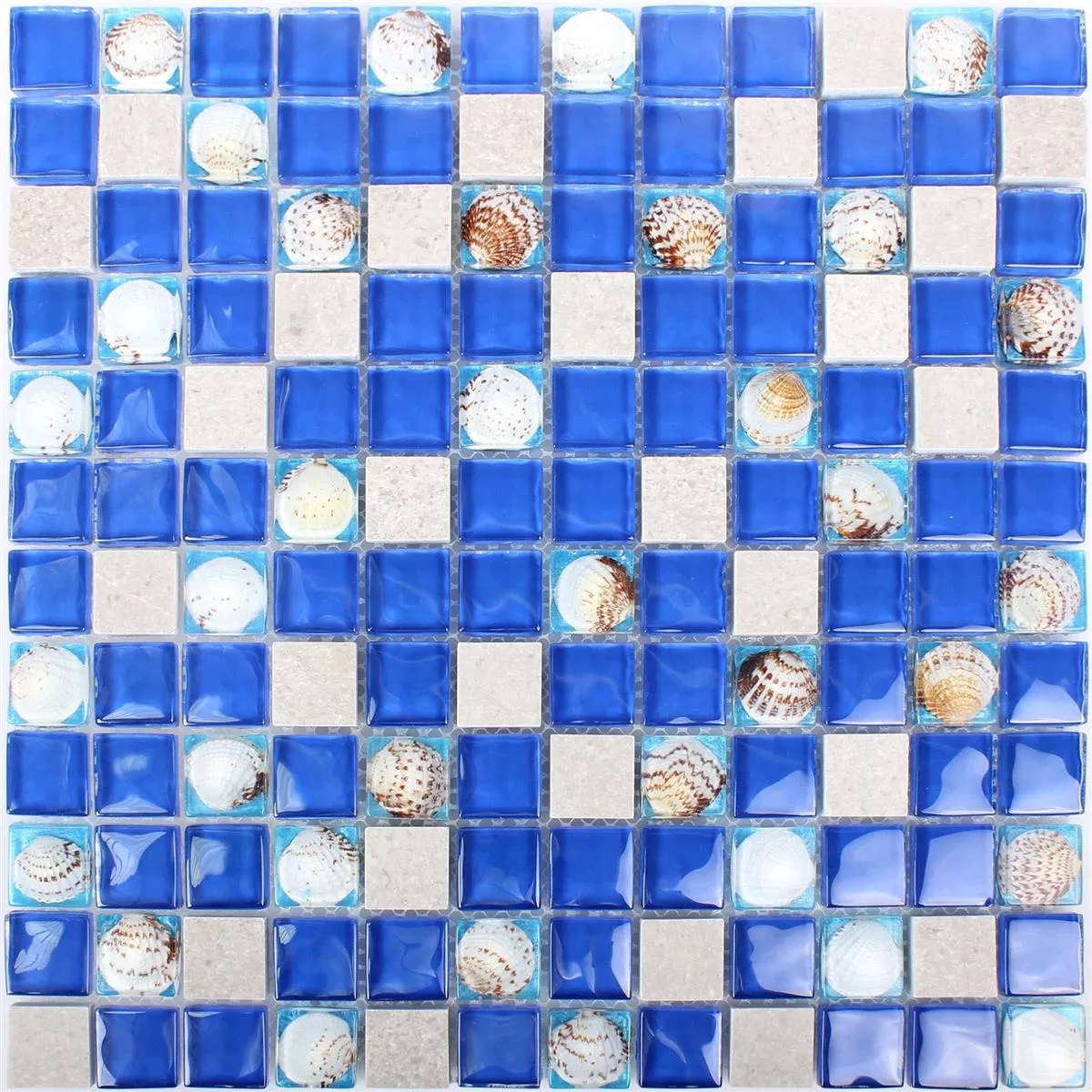 Stakleni Mozaik Pločice Od Prirodnog Kamena Tatvan Plava Siva