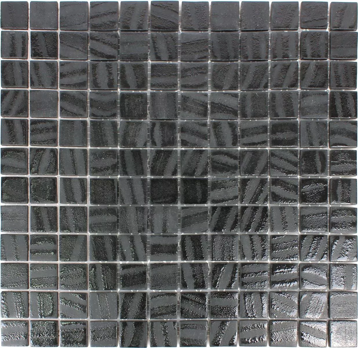 Stakleni Mozaik Pločice Mascota Crna Antracit