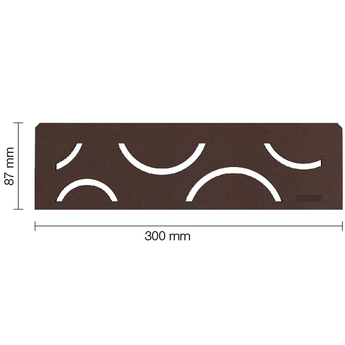 Zidna polica u niši Schlüter pravokutnik 30x8,7cm Curve Bronze