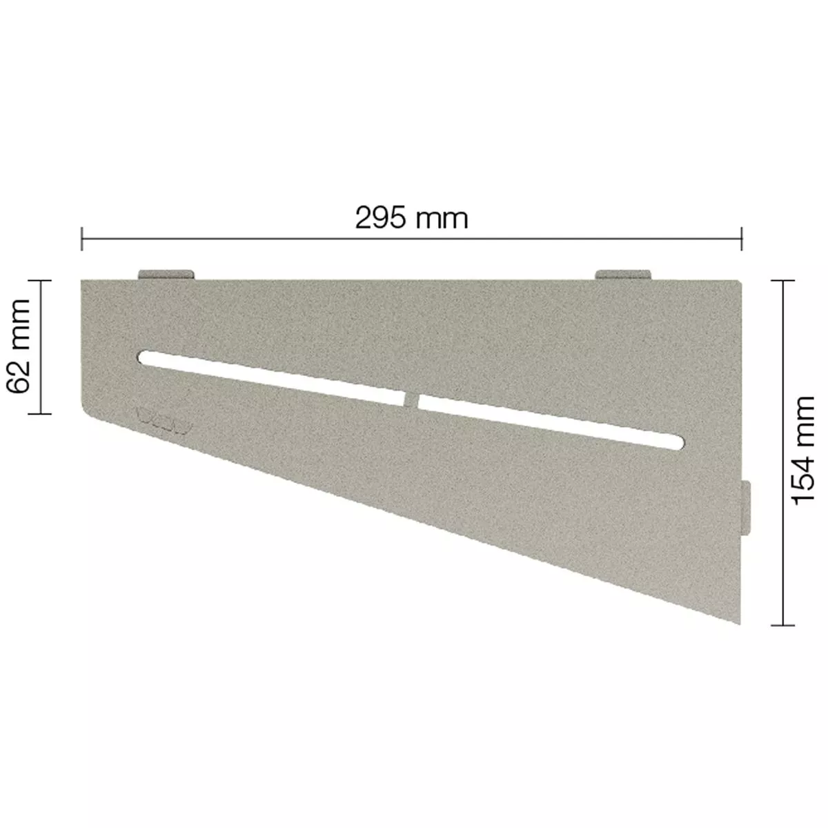 Zidna polica za tuš kabinu Schlüter kvadrat 15,4x29,5cm čisto siva