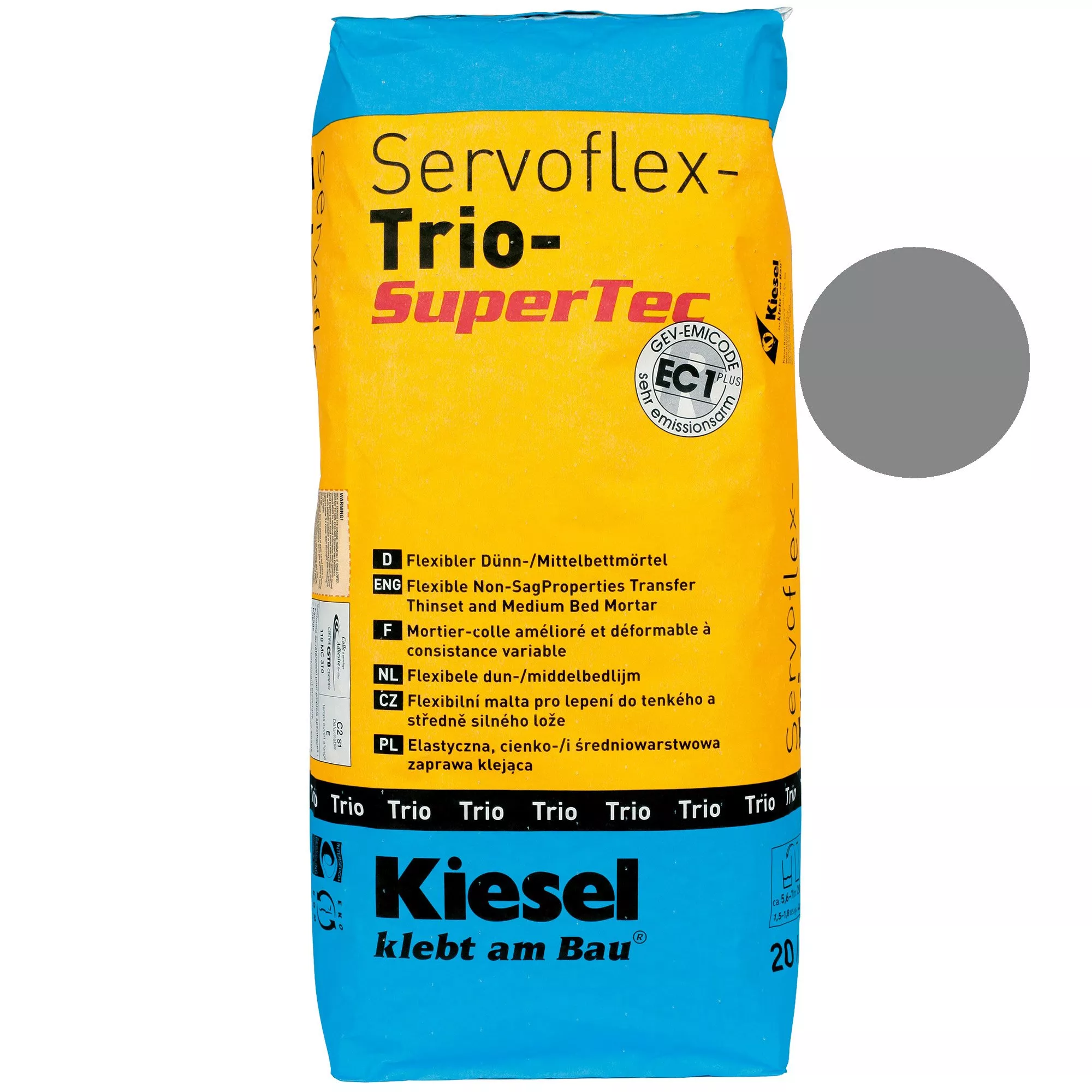 Kiesel Ljepilo Za Pločice Servoflex Trio - žbuka Za Tanki I Srednji Sloj Siva (20KG) Kiesel Ljepilo Za Pločice Servoflex Trio - žbuka Za Tanki I Srednji Sloj Siva (20KG)