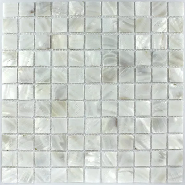 Mozaik Pločice Staklo Efekt Sedefa 25x25x2mm Bijela