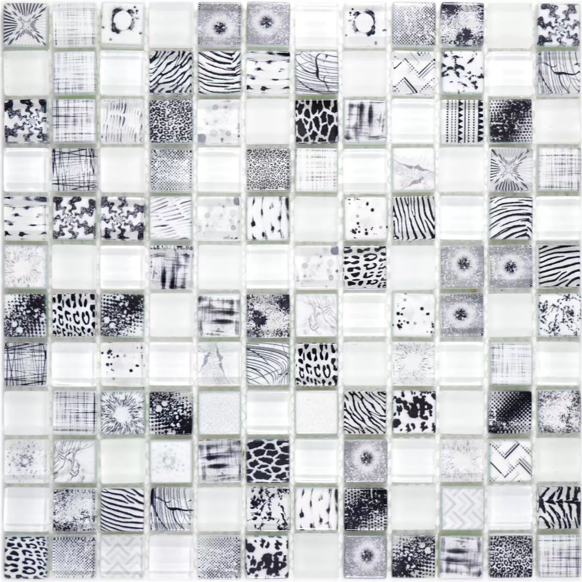 Stakleni Mozaik Pločice Cornelia Retro Izgled Super Bijela