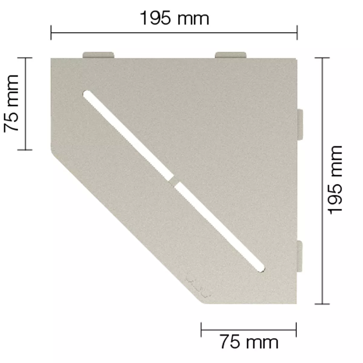 Zidna polica za tuš kabinu Schlüter 5eck 19,5x19,5 cm Pure Cream