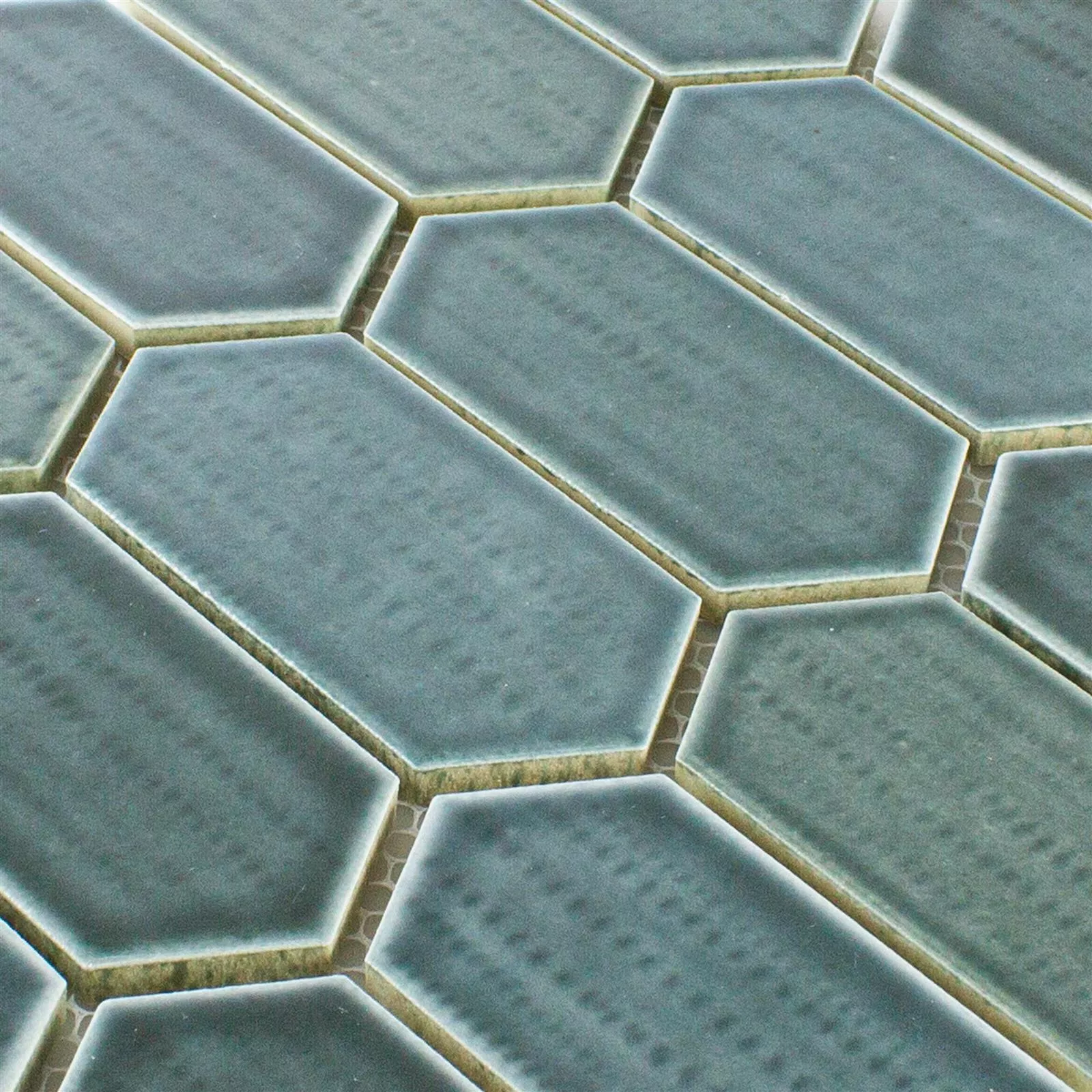 Uzorak Keramika Mozaik Pločice McCook Šesterokut Dugo Plava Siva