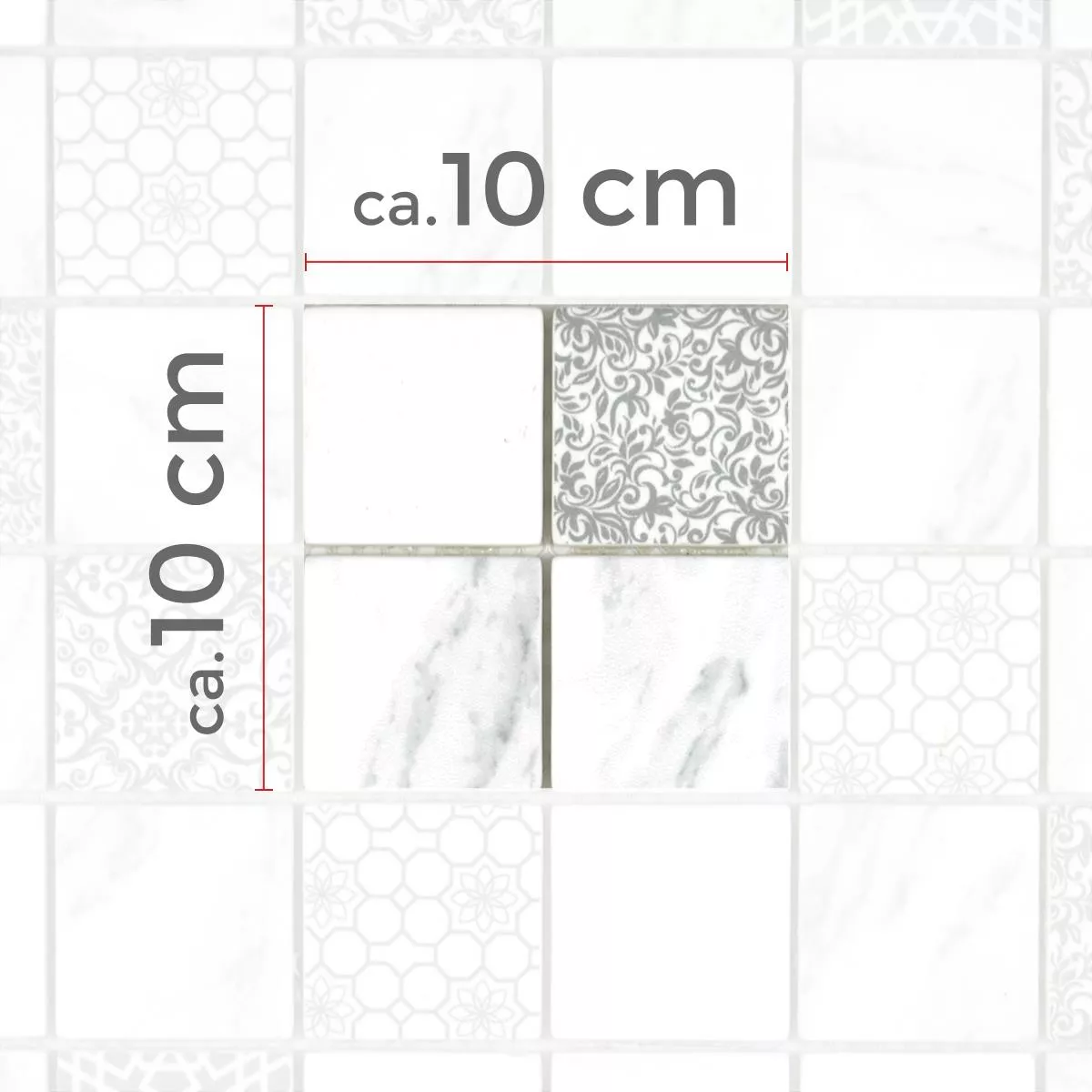 Uzorak Stakleni Mozaik Pločice Acapella Carrara Kvadrat