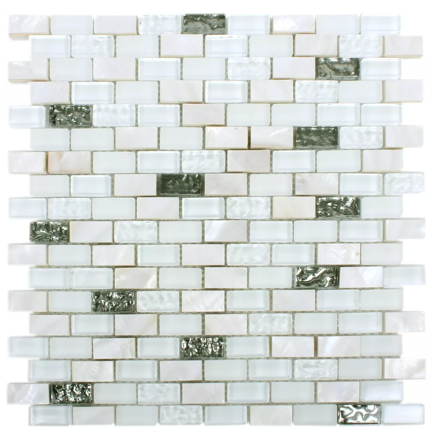 Uzorak Staklo Prirodni Kamen Školjka Mozaik Pločice Saltanat Bijela