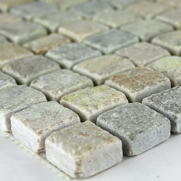 Uzorak Mozaik Pločice Kvarcit Prirodni Kamen Bež Mix