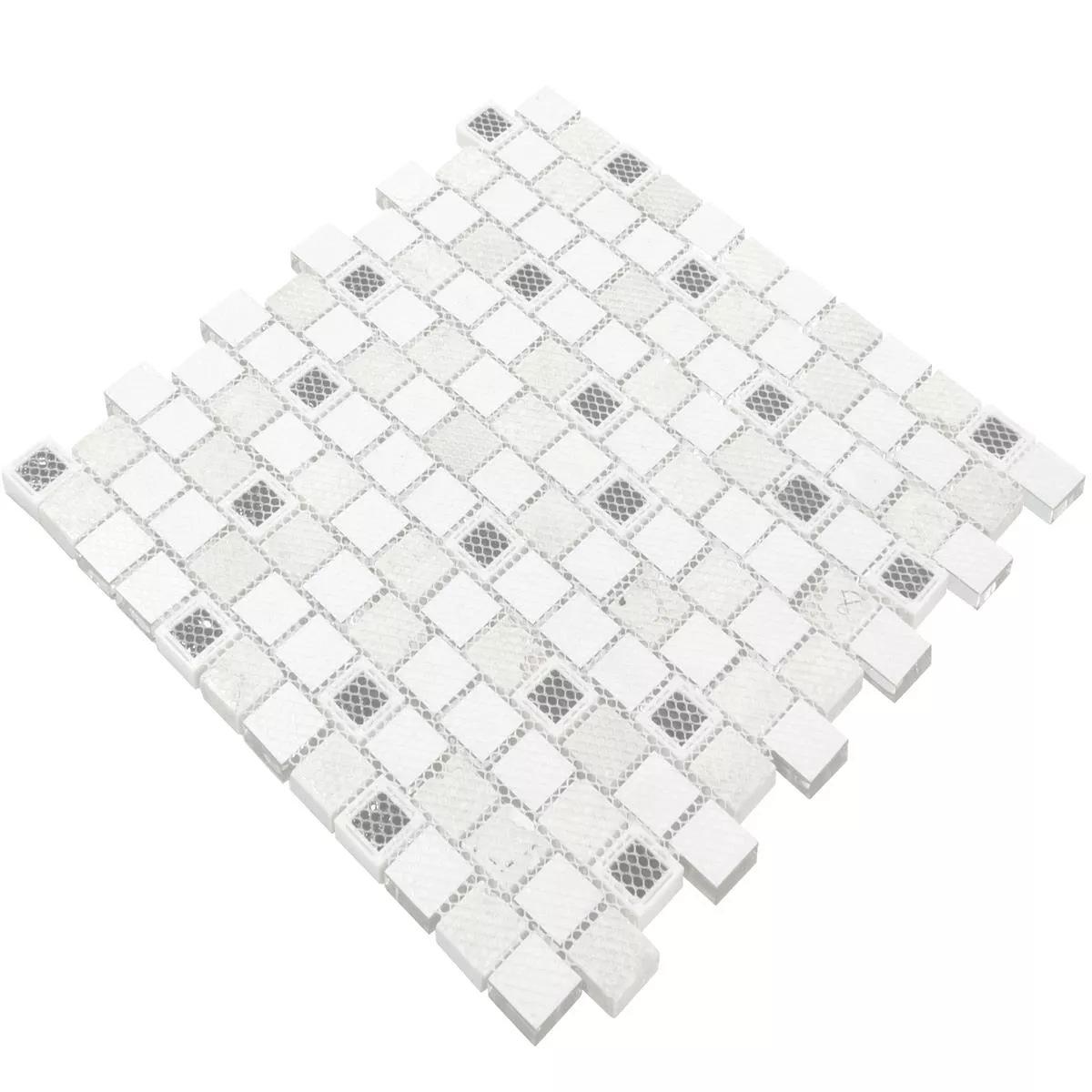 Staklo Plastika Mozaik Od Prirodnog Kamena Lunaquell Bijela