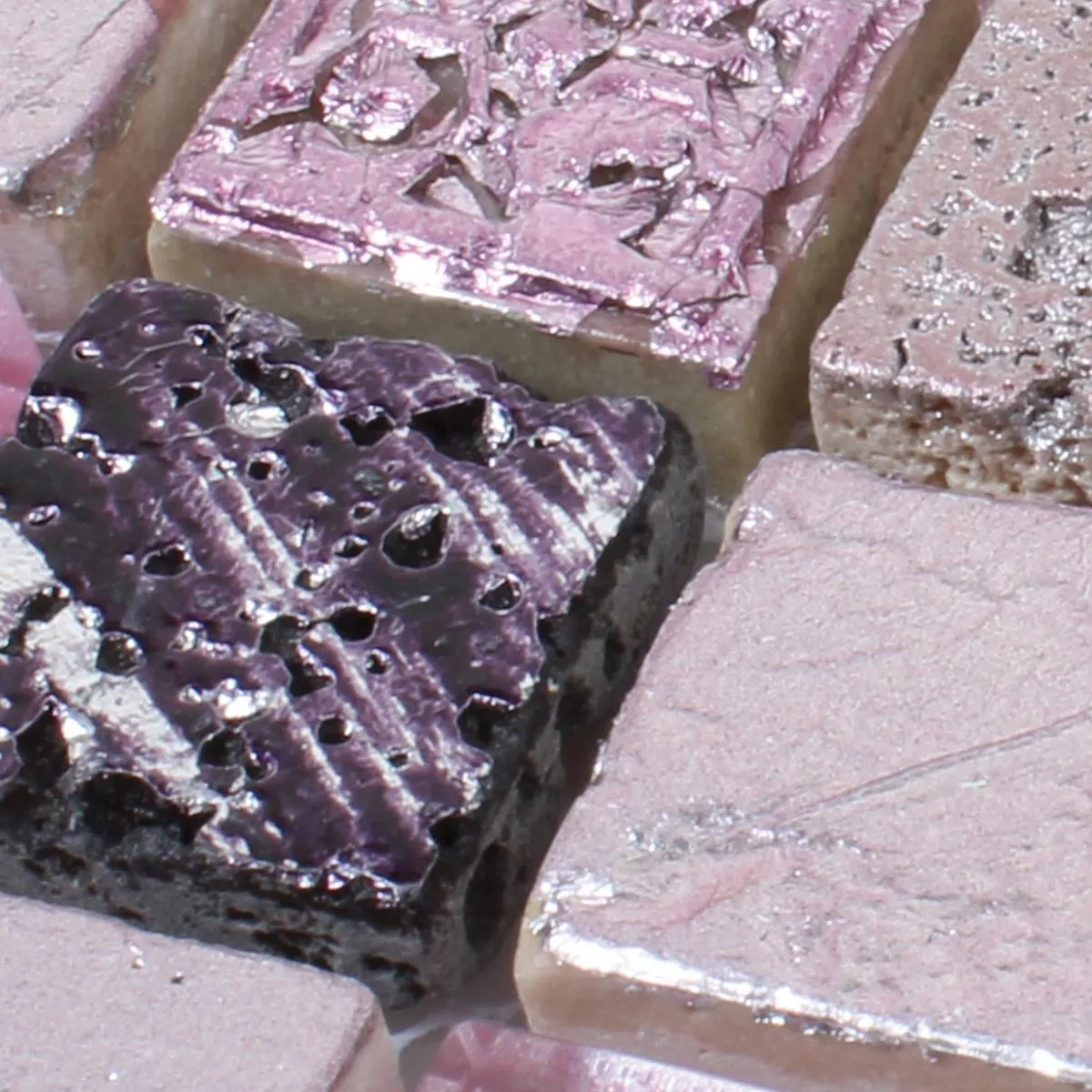 Uzorak Mozaik Pločice Staklo Smola Prirodni Kamen Pink Mix