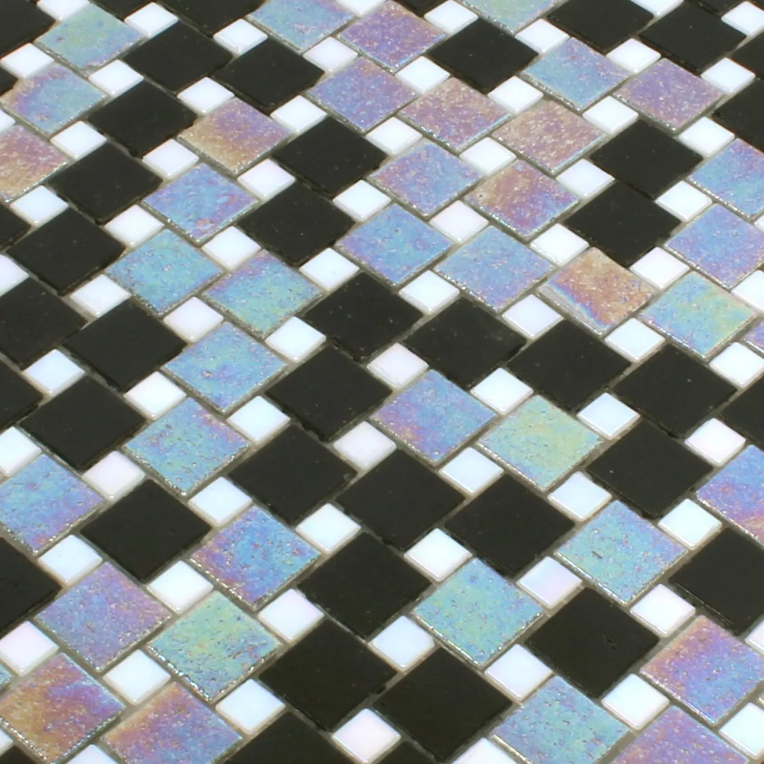 Uzorak Mozaik Pločice Staklo Tahiti Siva Crna