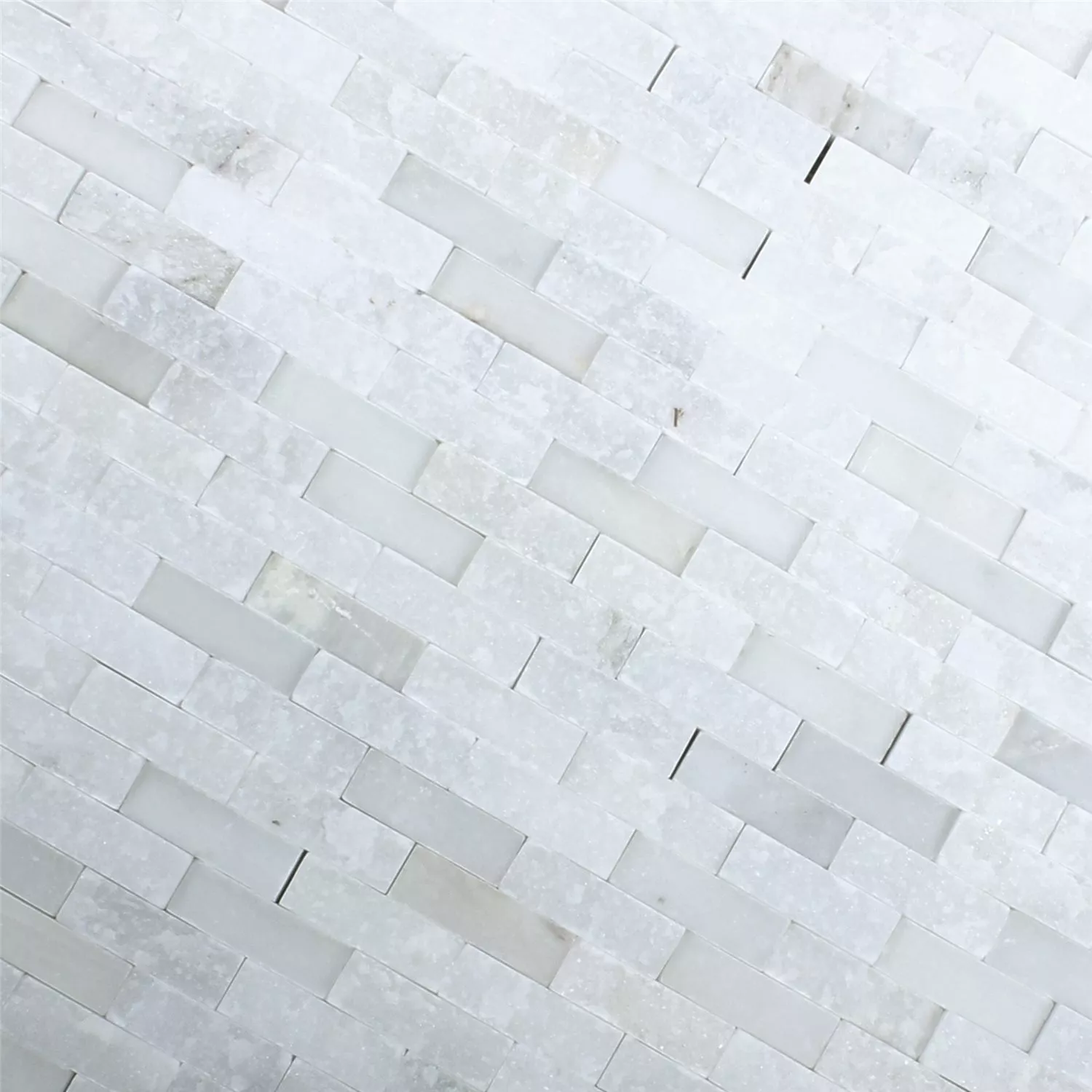 Uzorak Mozaik Pločice Mramor Sirocco Bijela 3D