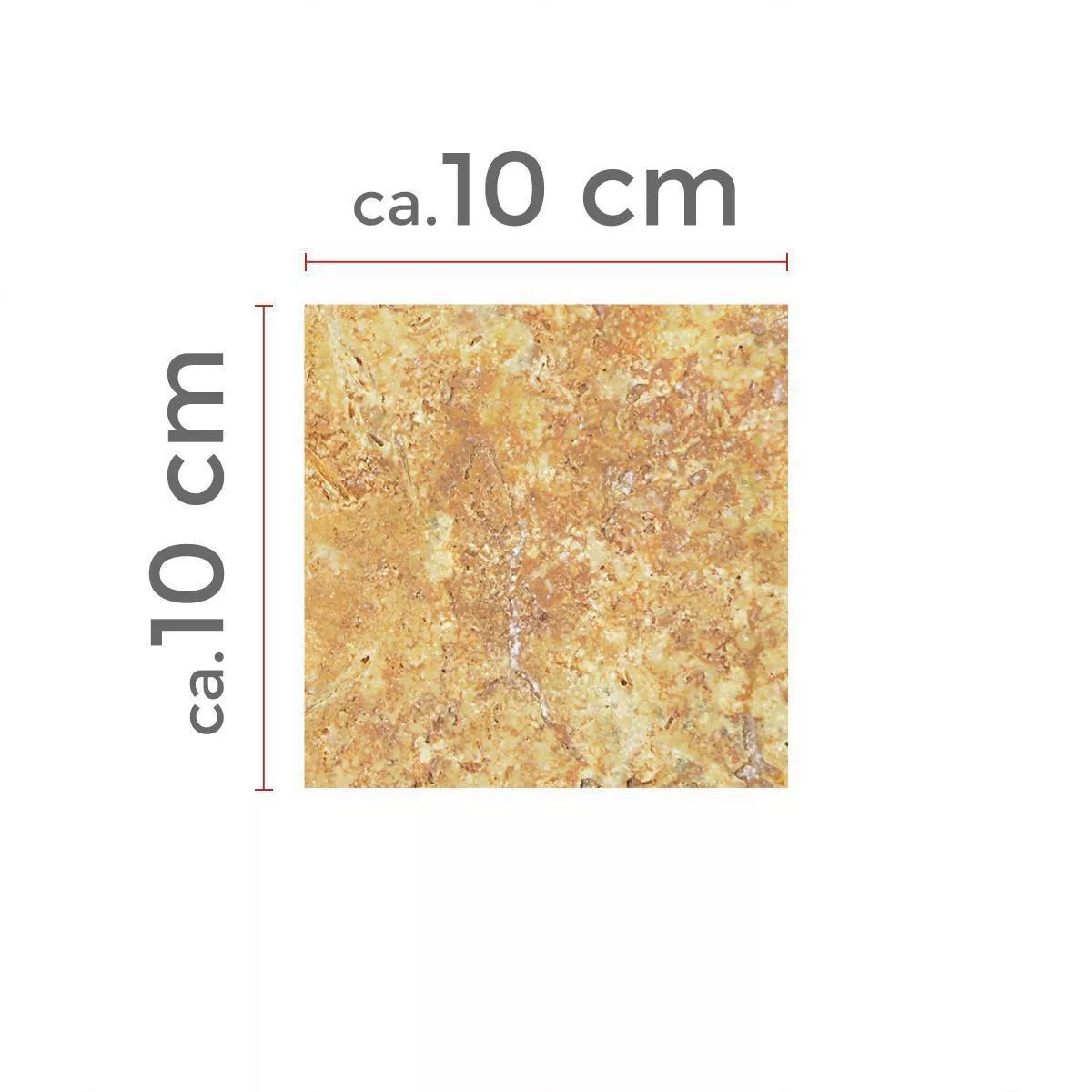 Uzorak Pločice Od Prirodnog Kamena Travertin Castello Zlatna 10x10cm