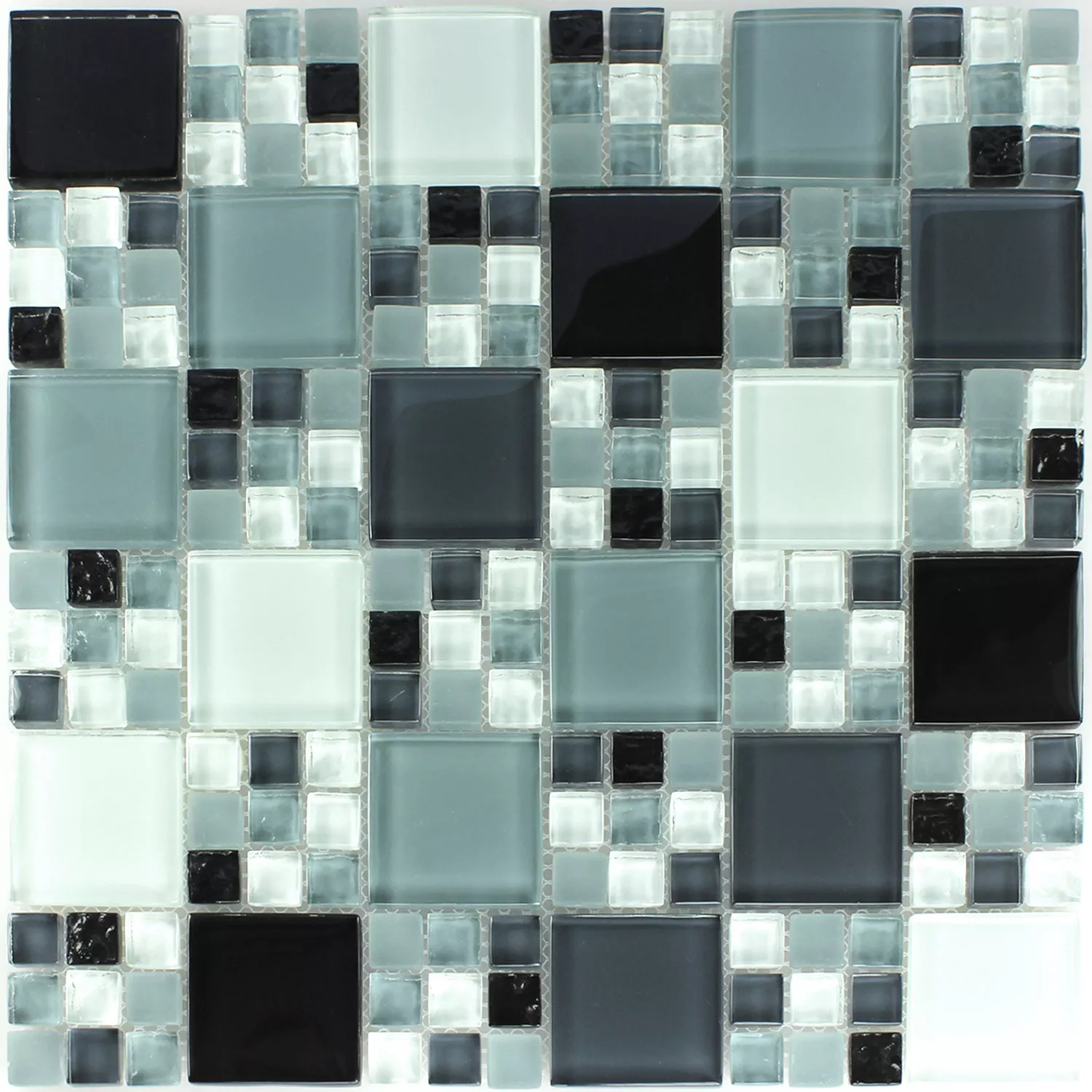 Mozaik Pločice Staklo Siva Mix