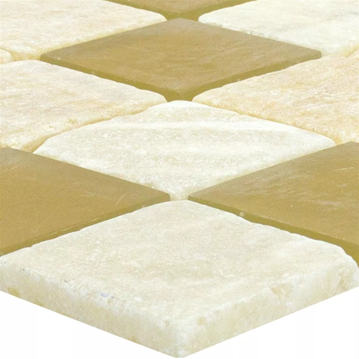 Mozaik Staklo Prirodni Kamen Pločice Aurelius Smeđa Bež Mix
