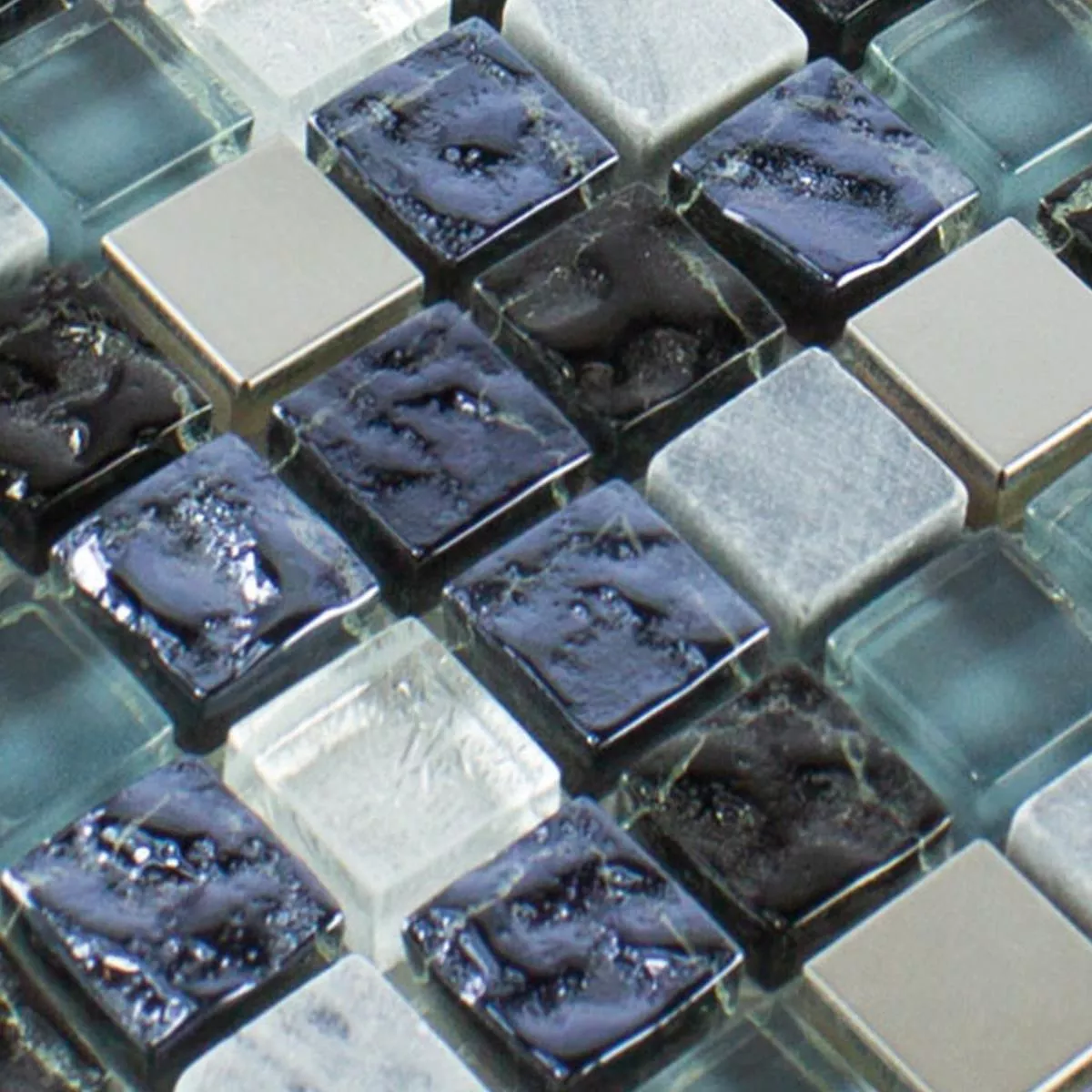 Uzorak Staklo Prirodni Kamen Čelik Mozaik Dysart Siva Plava Srebrna